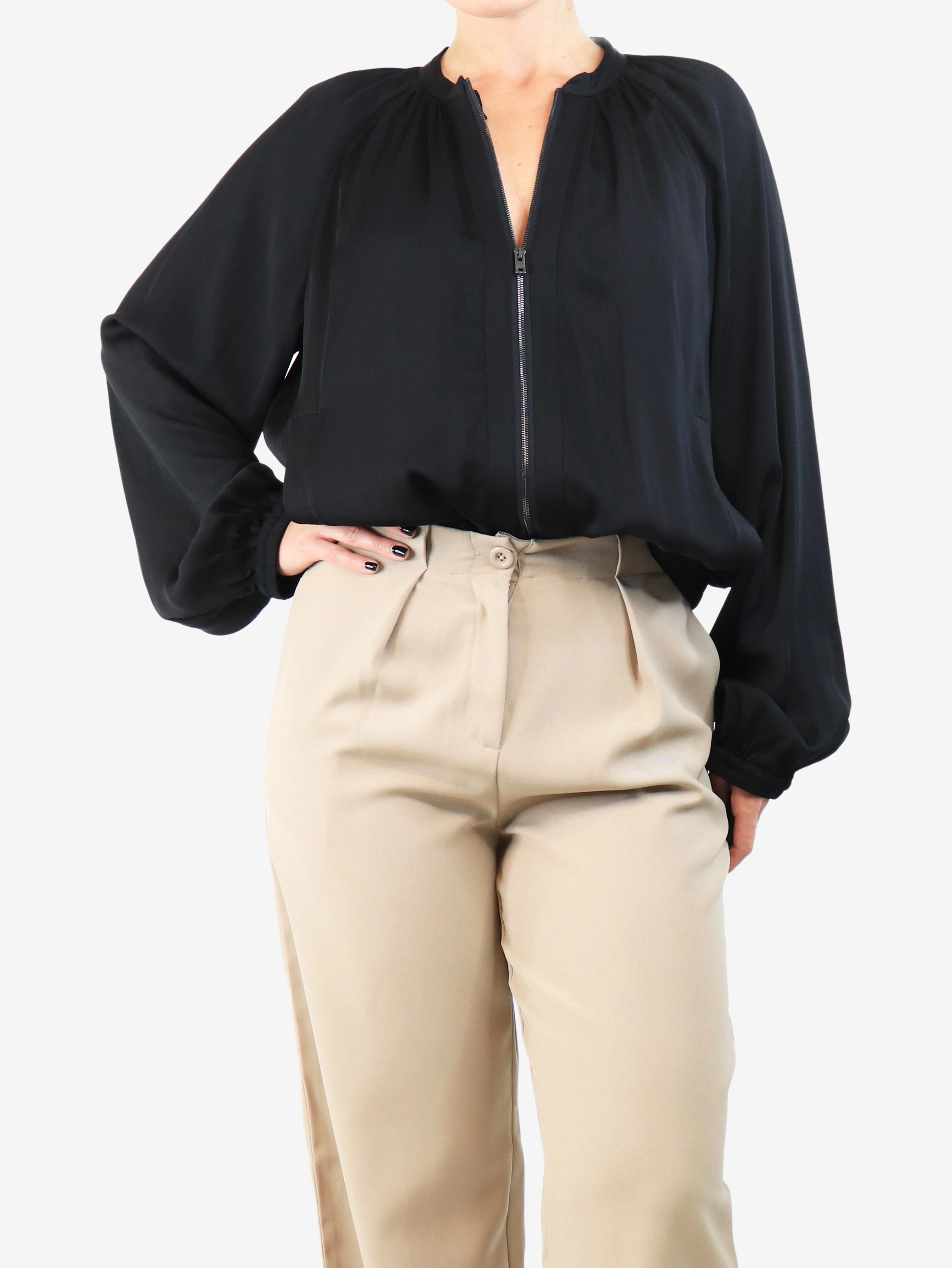Black Jeddo lightweight jacket - size UK 12 - Image 3