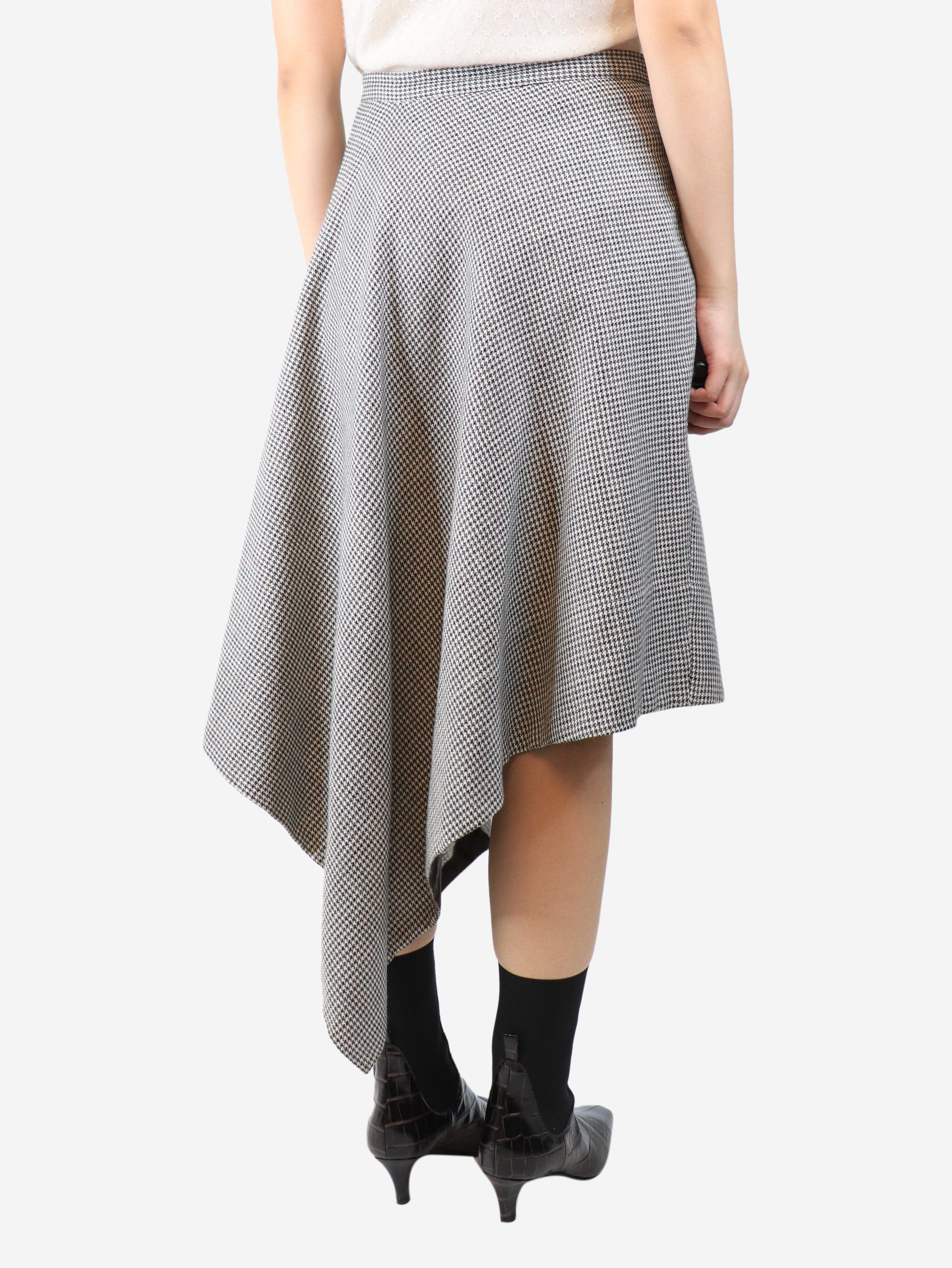 Brown houndstooth midi skirt - size UK 12 - Image 3