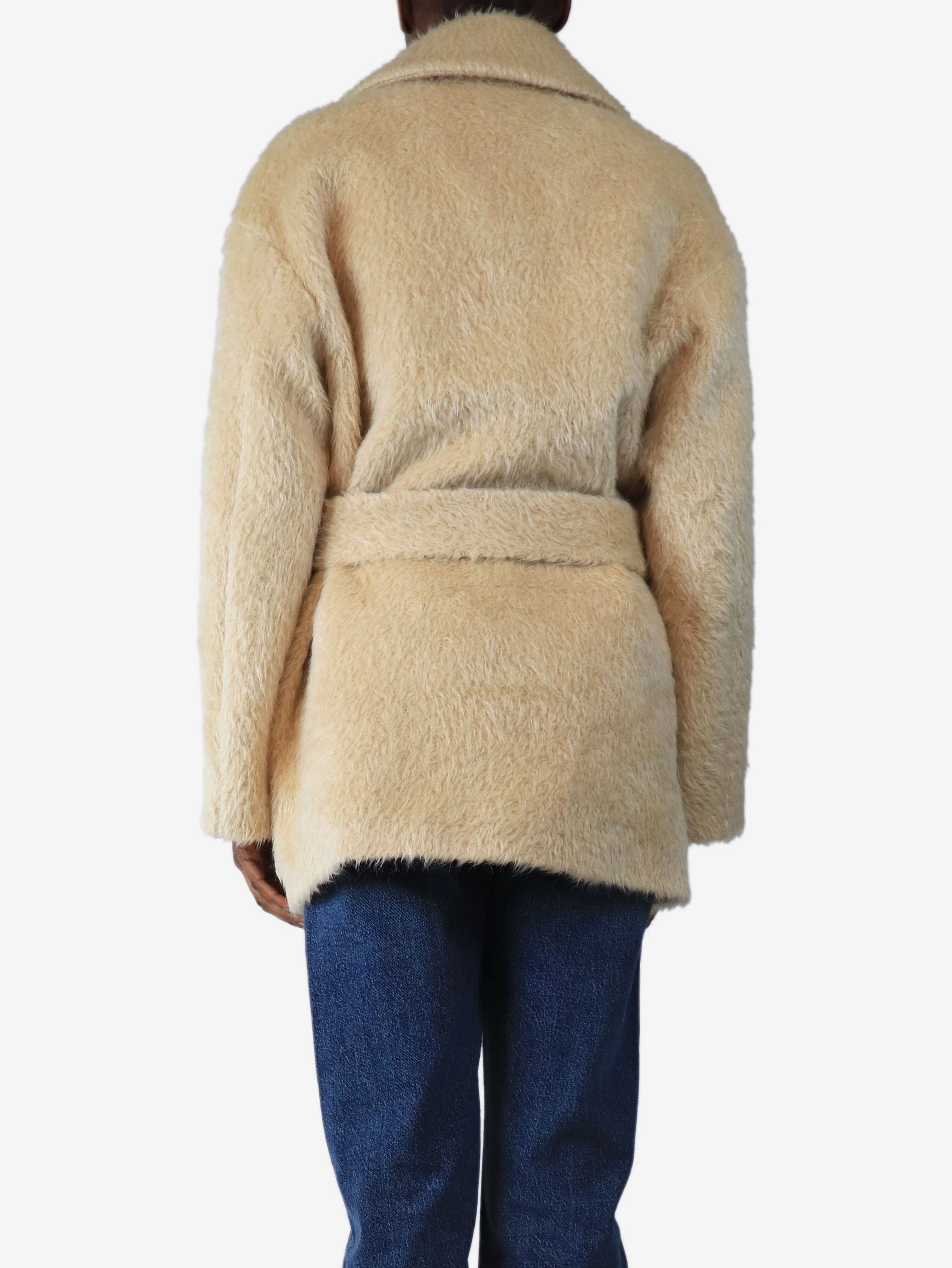 Cream Marin alpaca coat - size UK 8 - Image 2