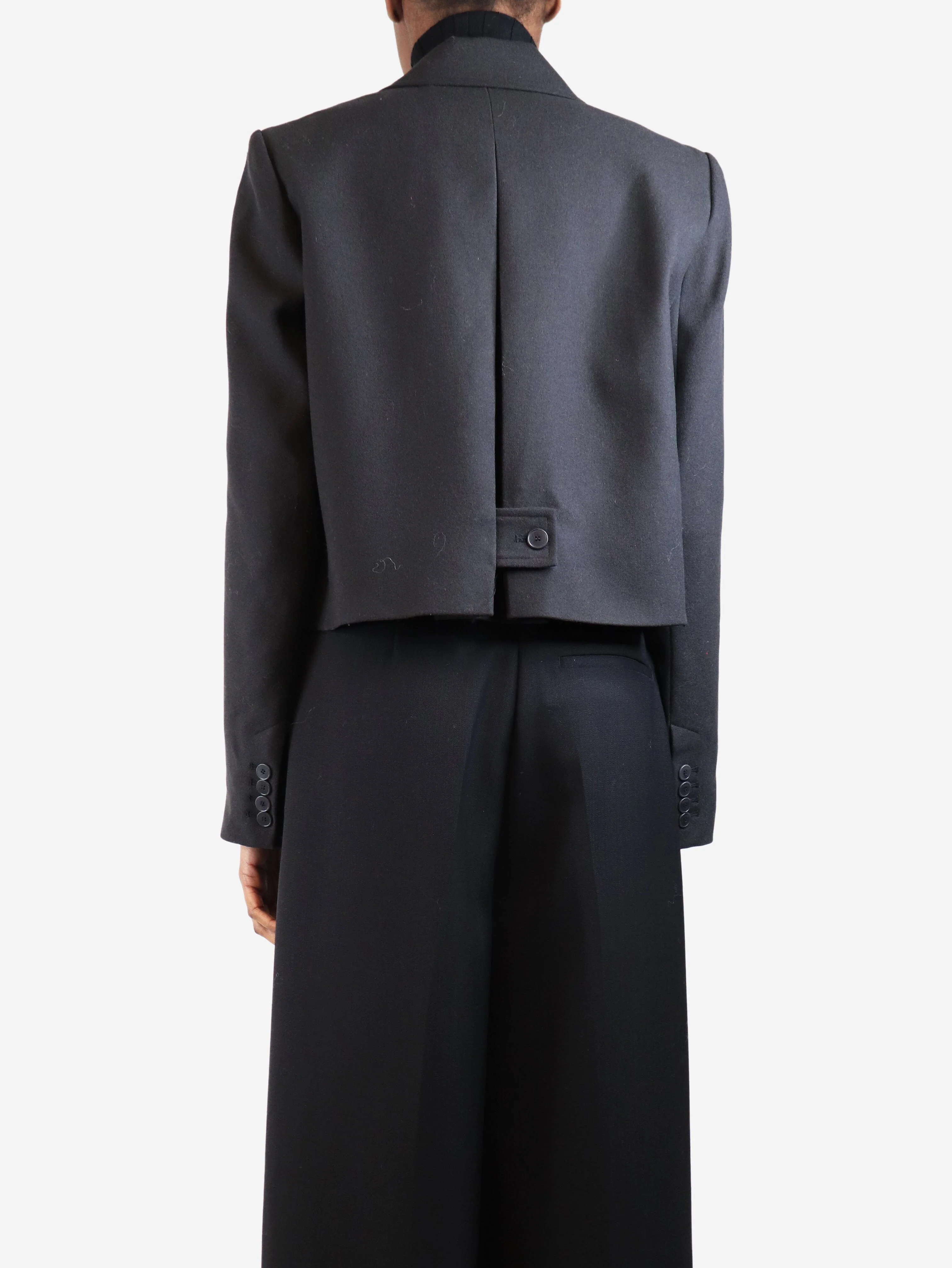Dark smoke cropped wool blazer - size UK 6 - Image 2