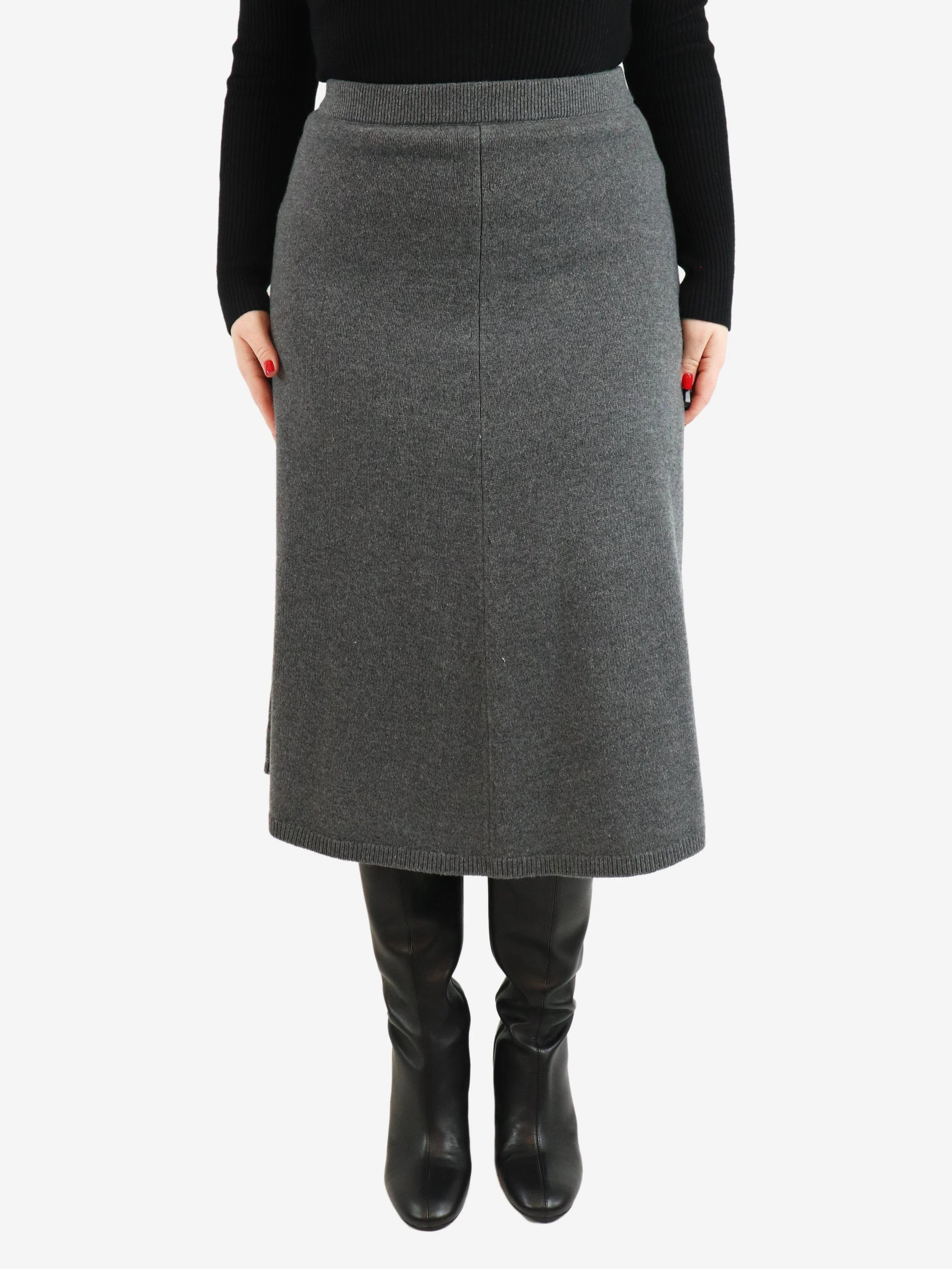 Grey wool midi skirt - size M