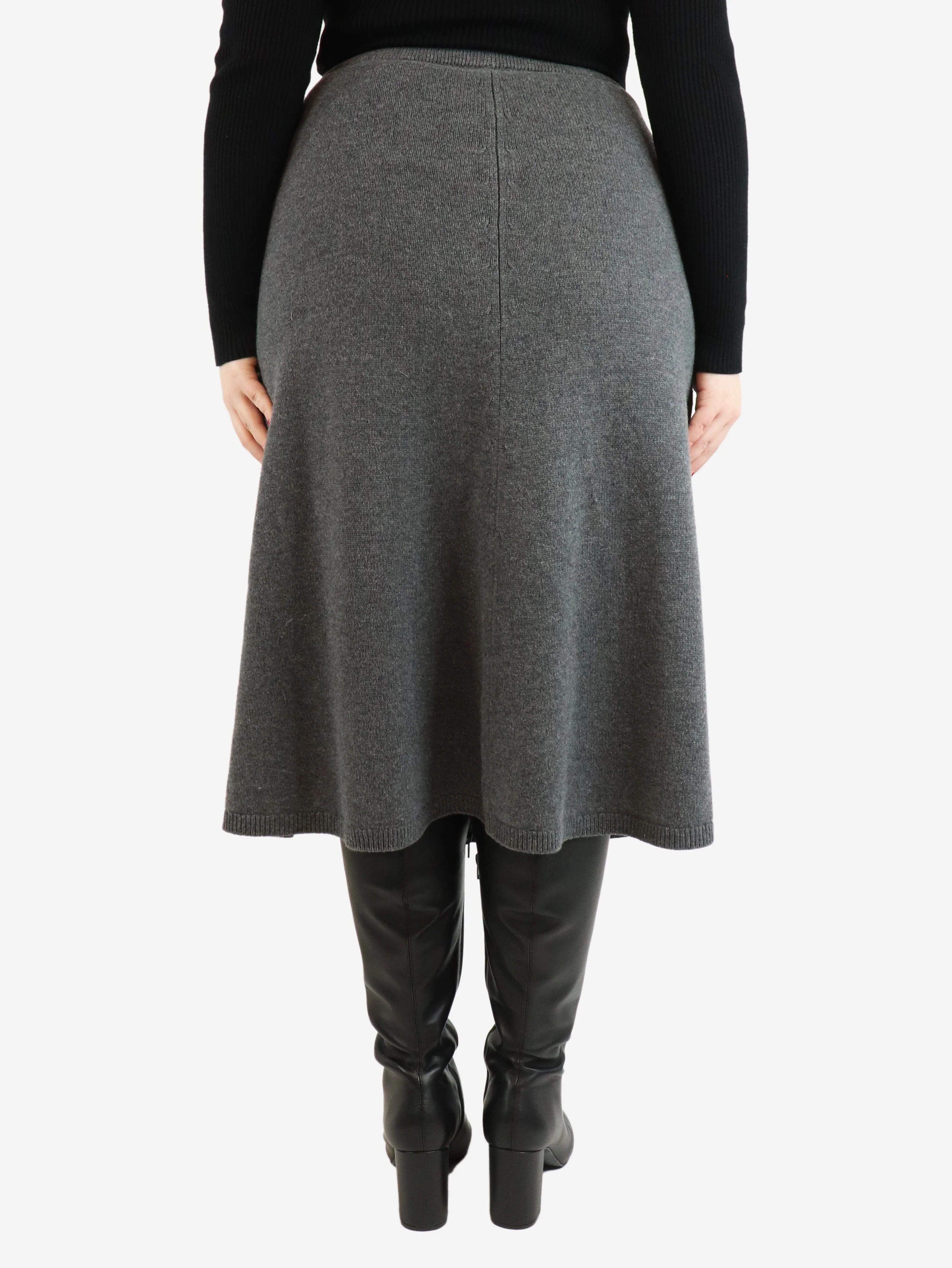 Grey wool midi skirt - size M - Image 3