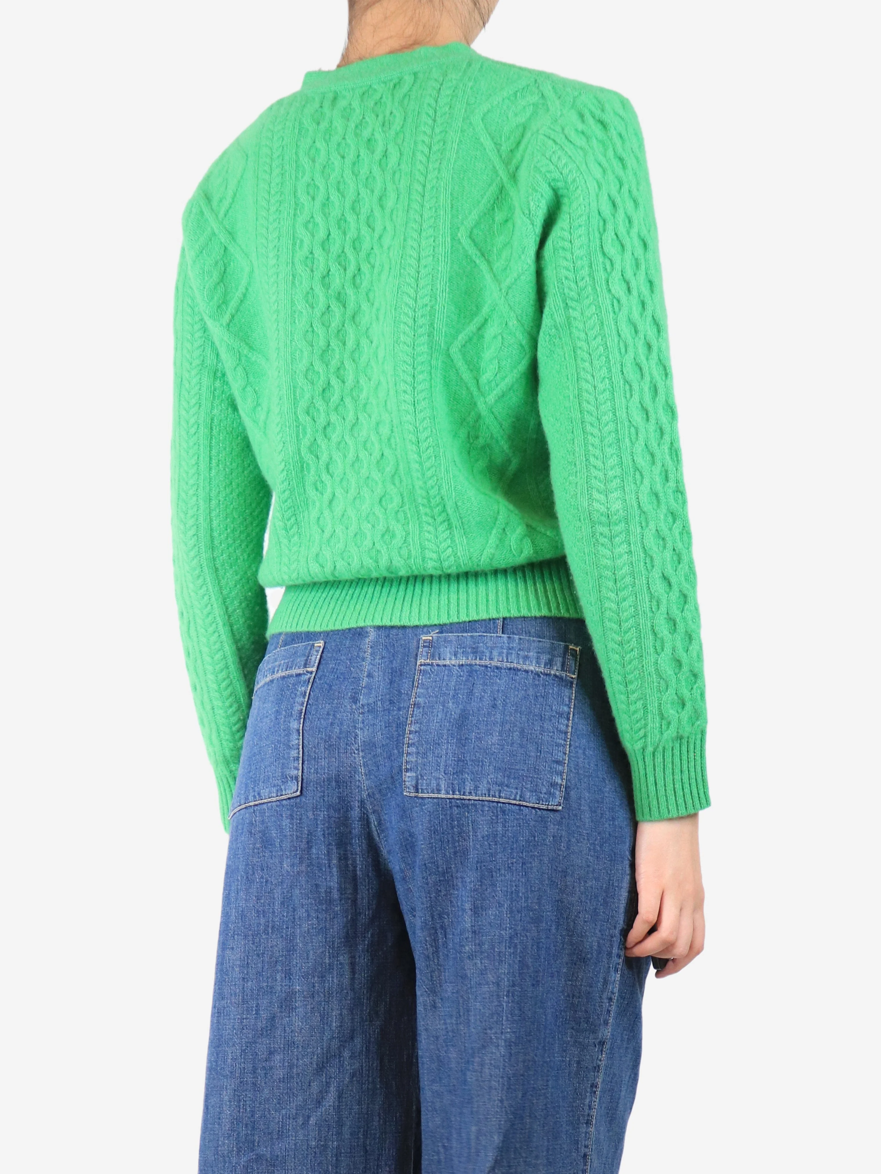 Green cashmere cardigan - size UK 8 - Image 2