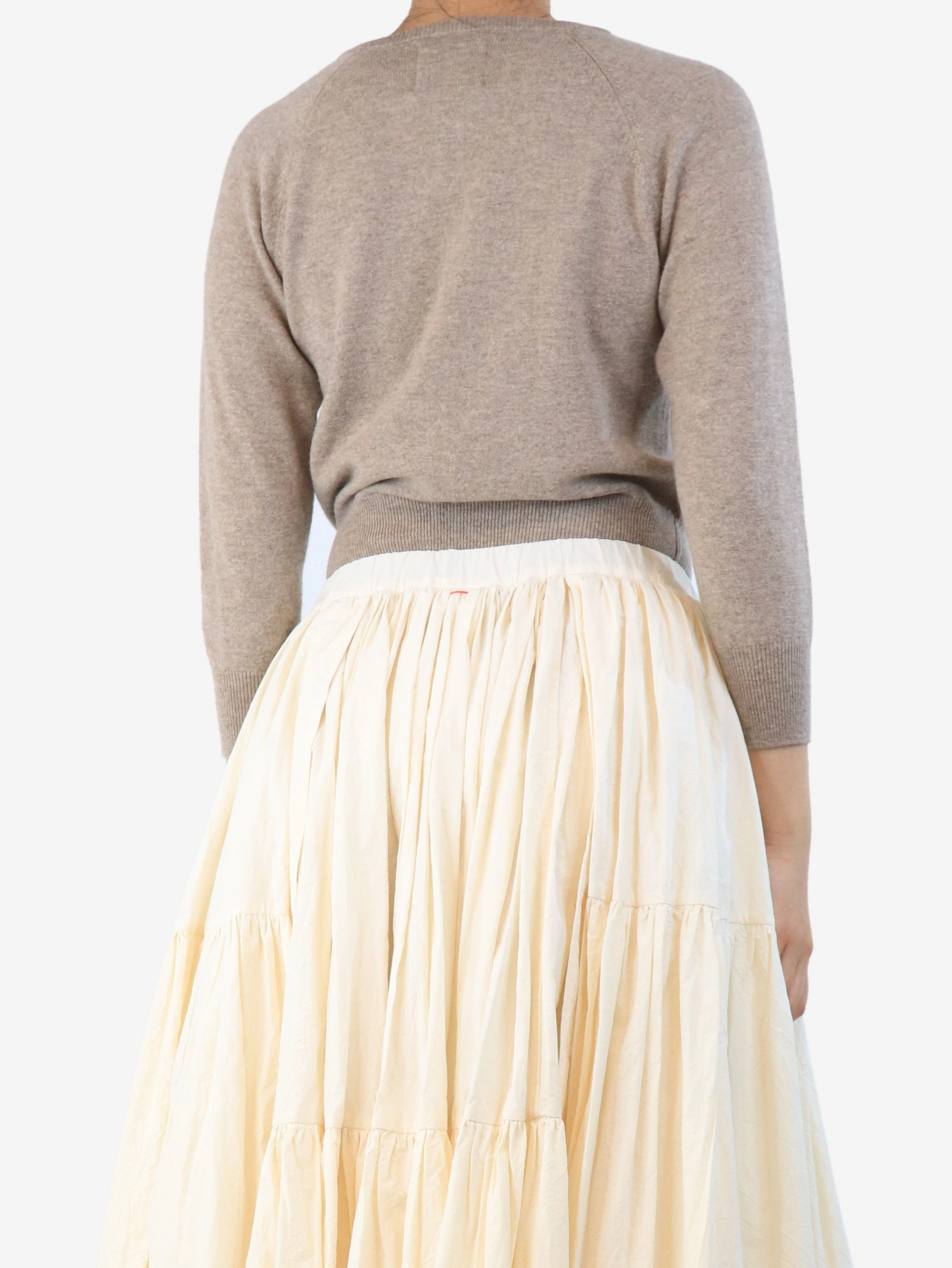 Neutral cashmere cardigan - size UK 10 - Image 2
