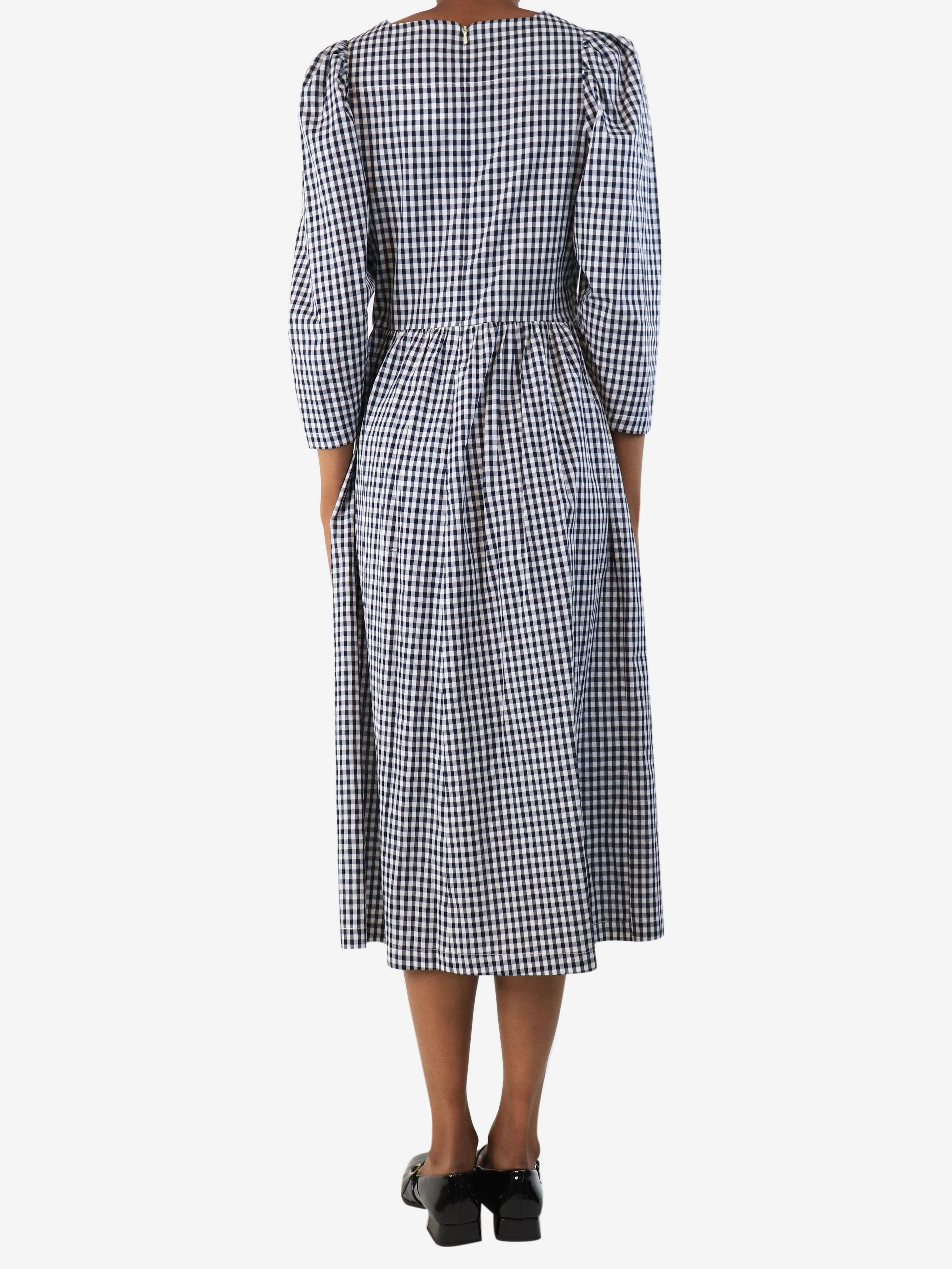 Navy blue and white gingham dress - size XS - Image 2