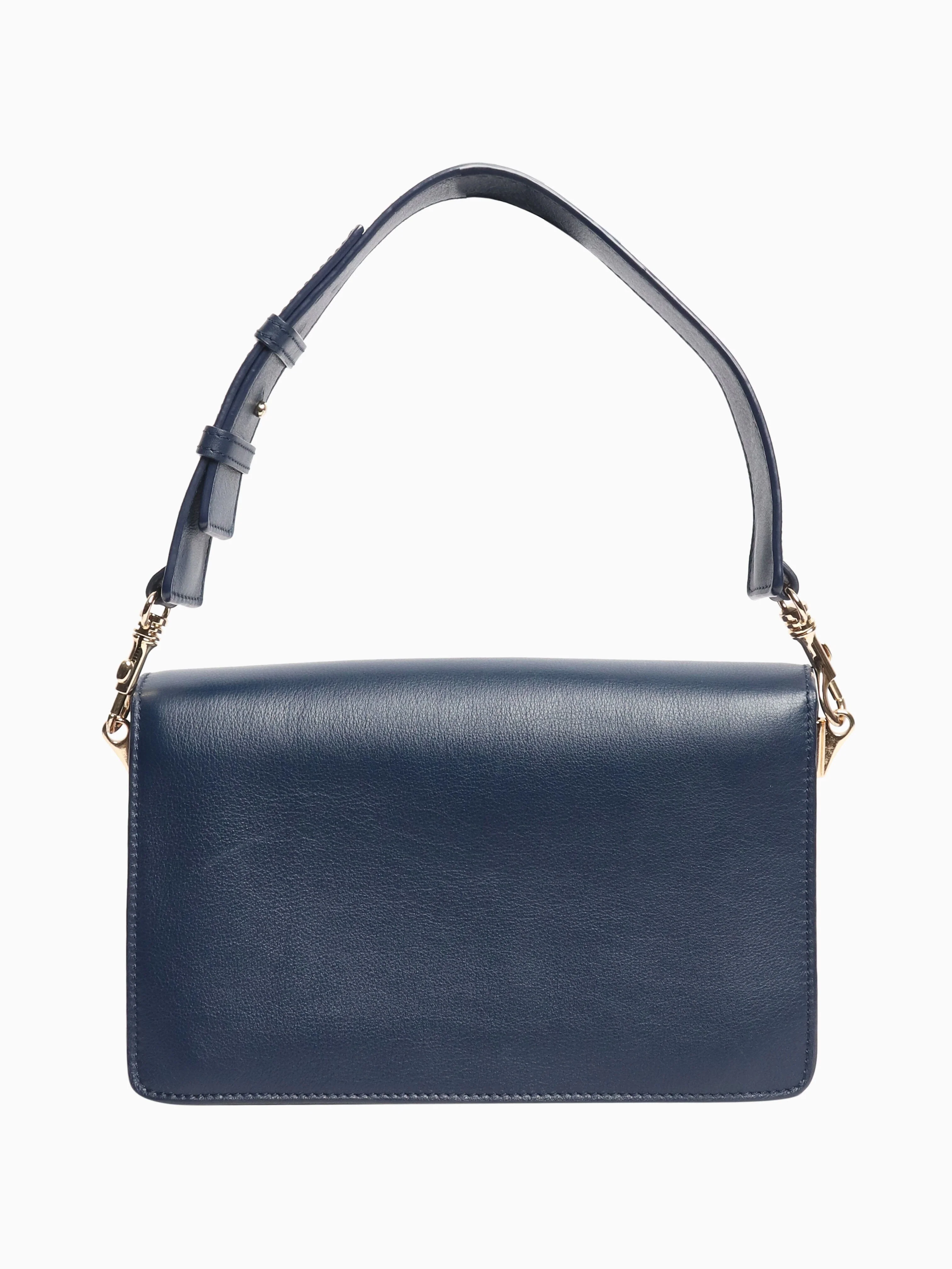 Navy leather logo shoulder bag - Image 3