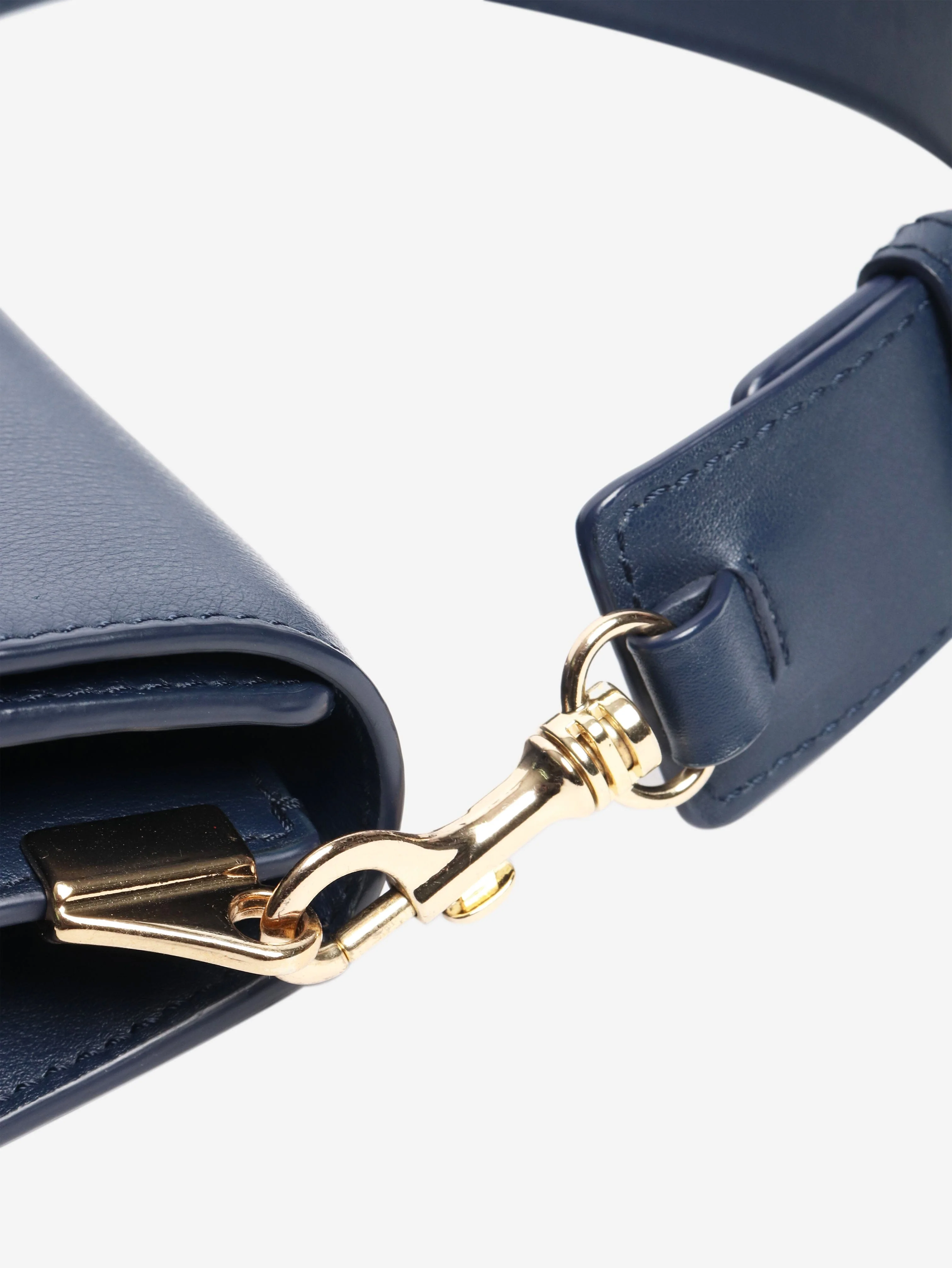 Navy leather logo shoulder bag - Image 4