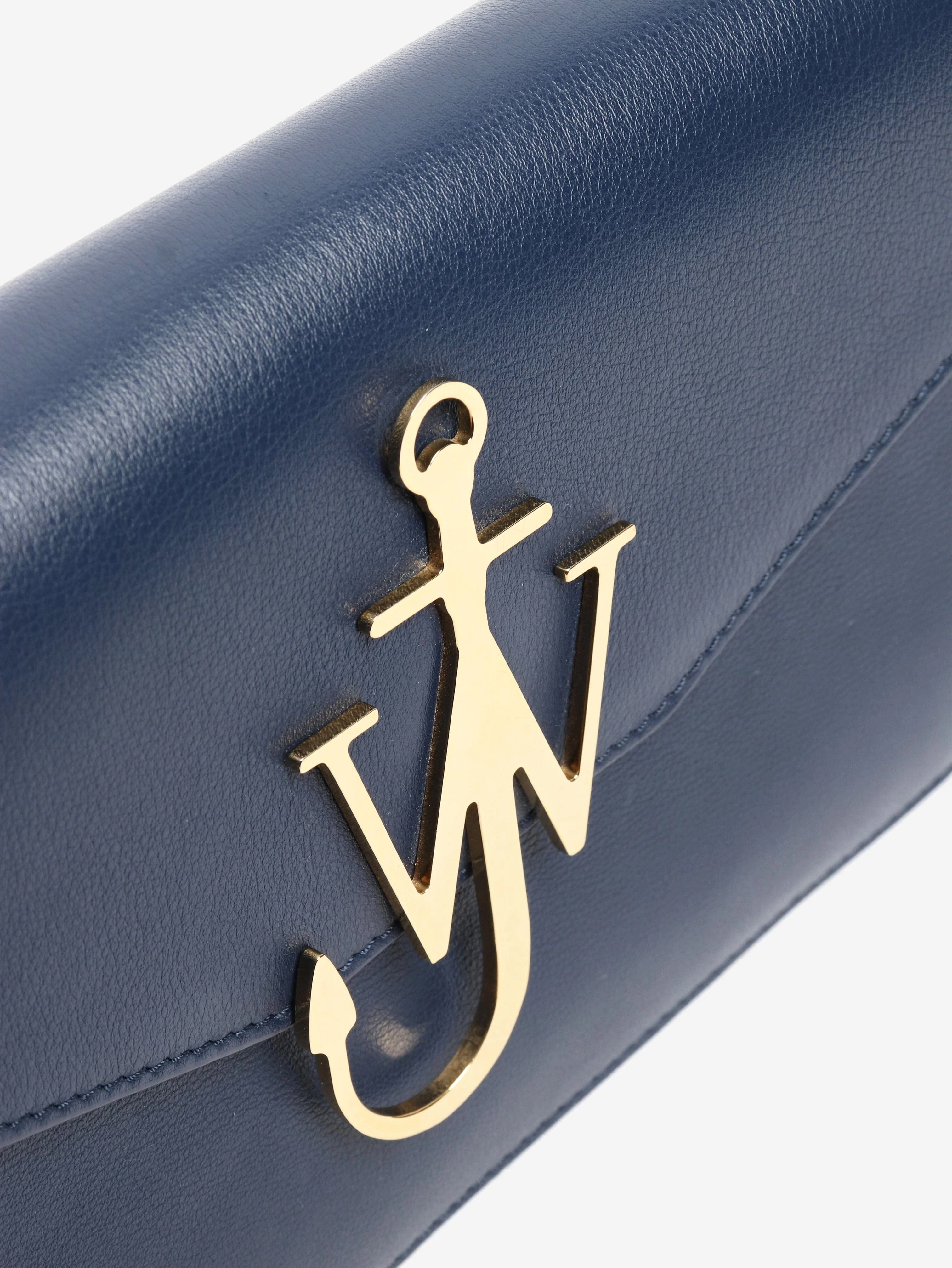 Navy leather logo shoulder bag - Image 5