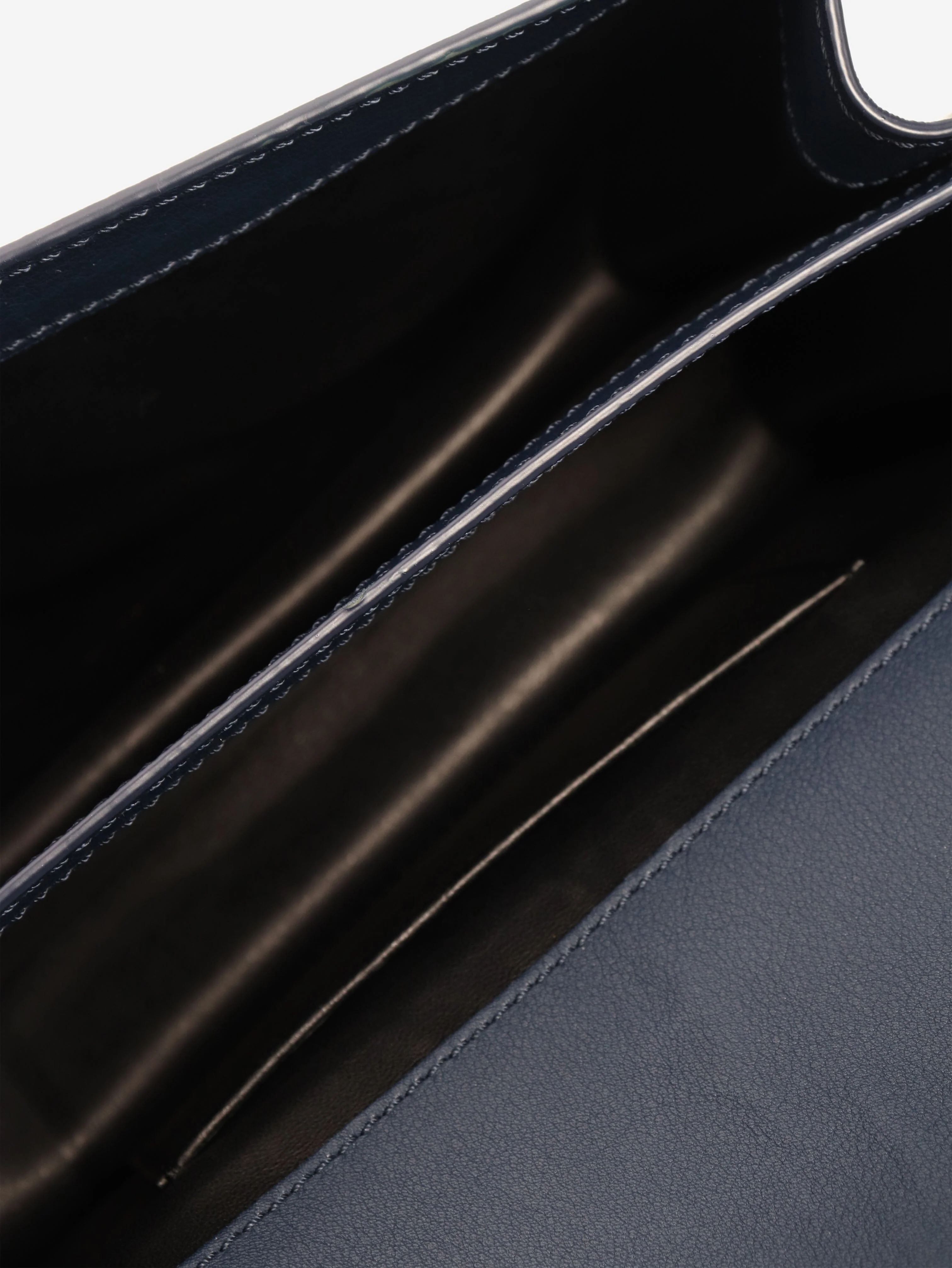 Navy leather logo shoulder bag - Image 7