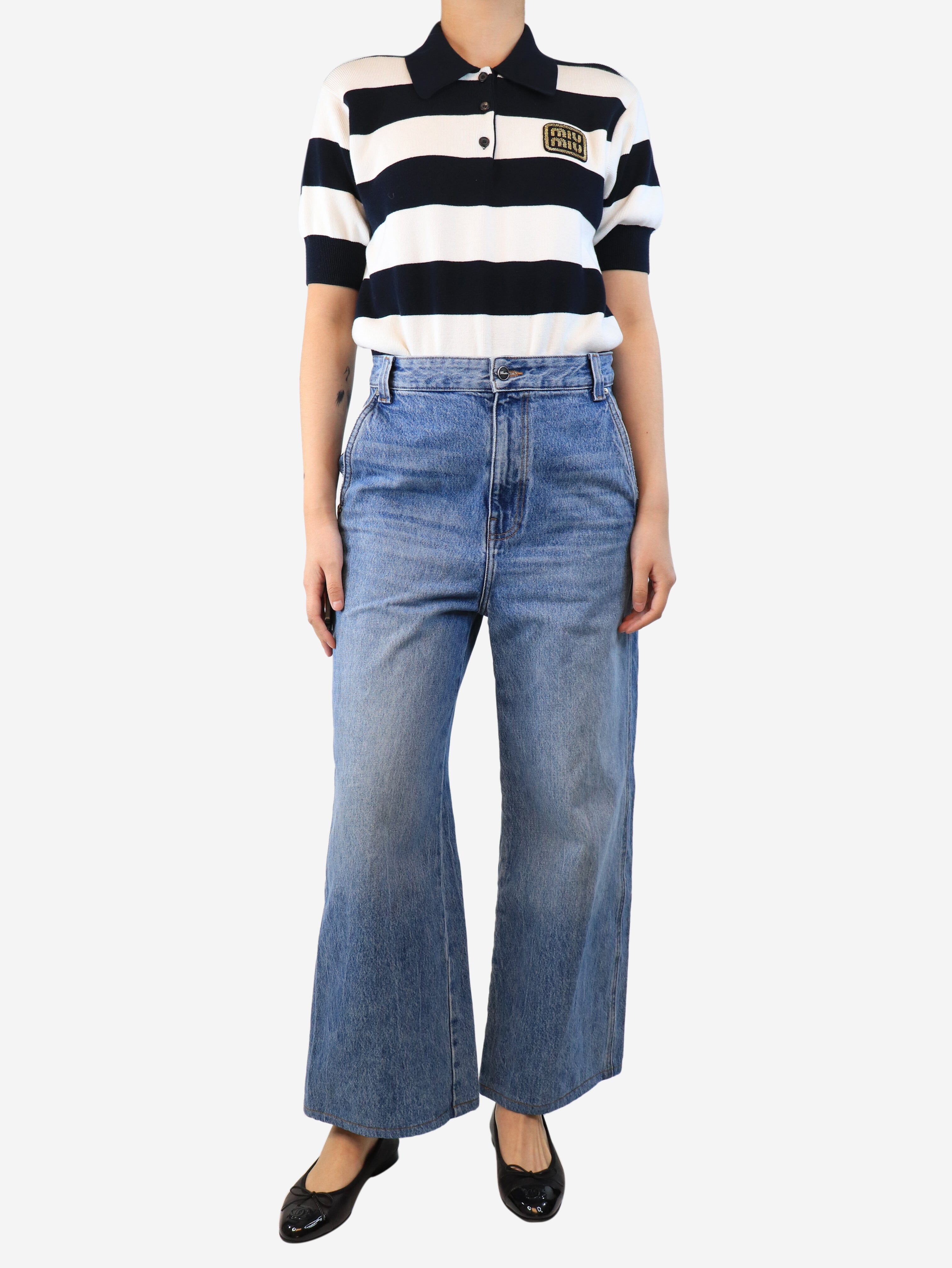 Blue wide-leg jeans - size UK 8 - Image 2