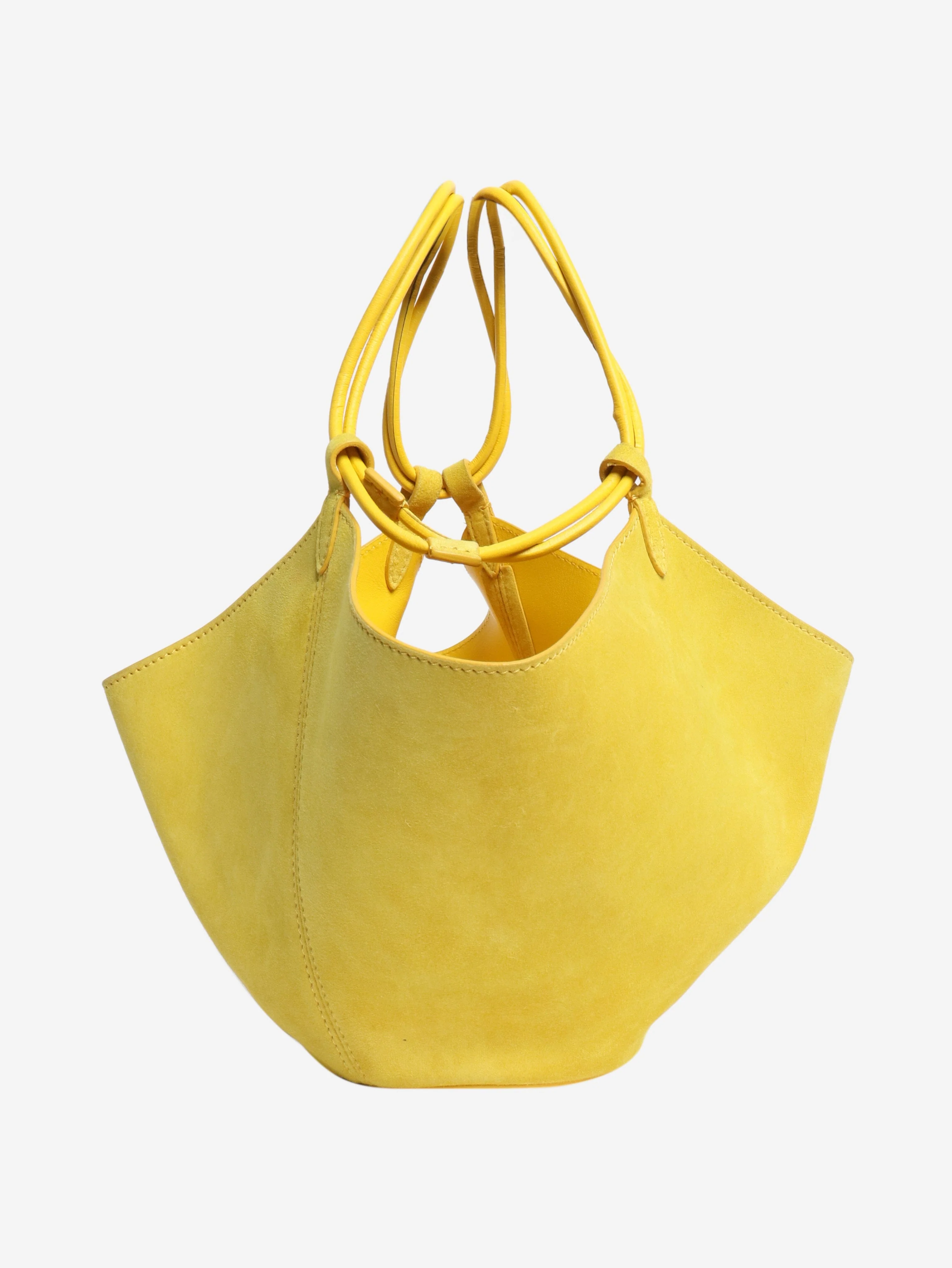 Citron mini Lotus drawsting suede bucket bag - Image 2