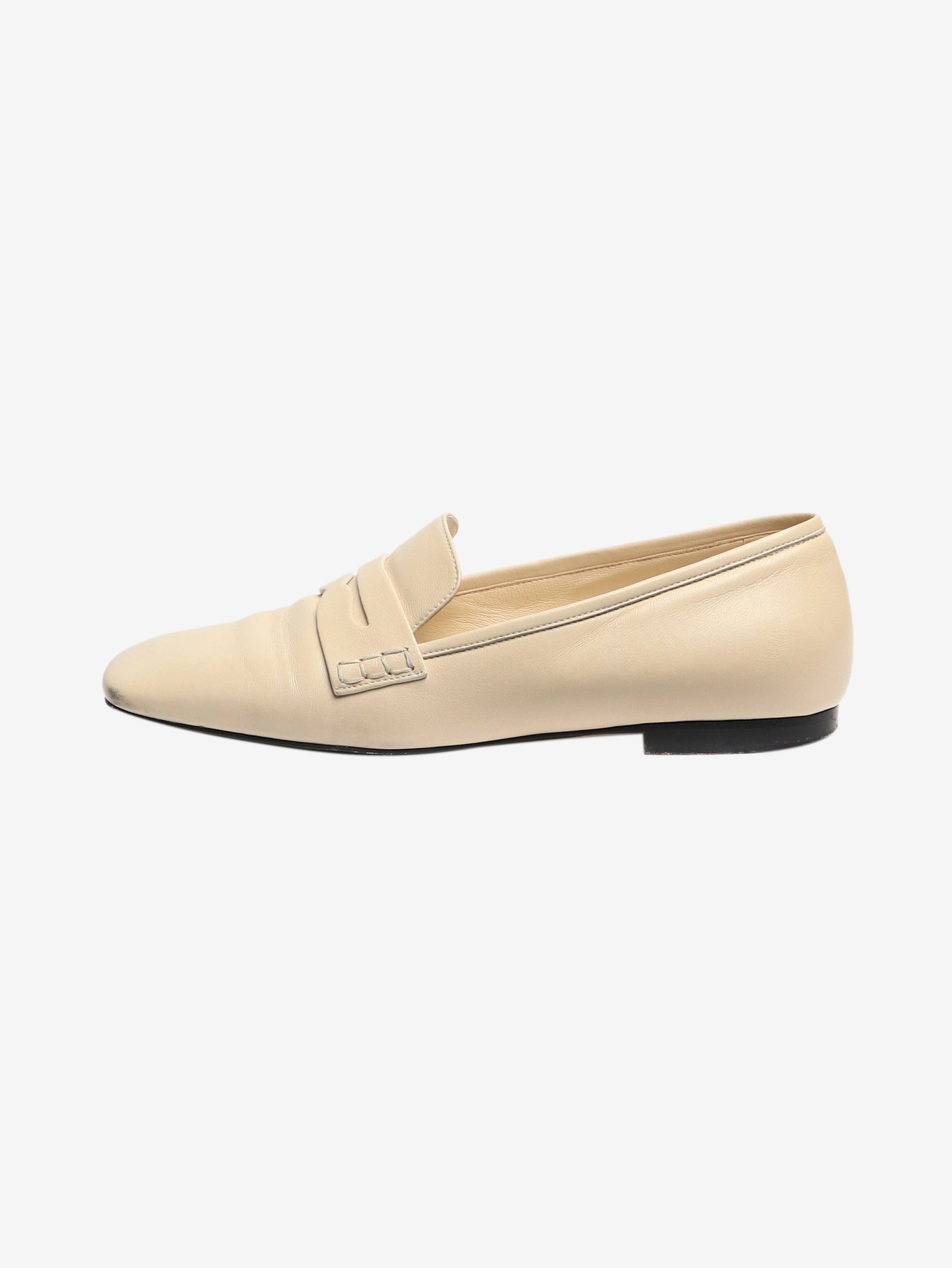 Cream leather loafers - size EU 38