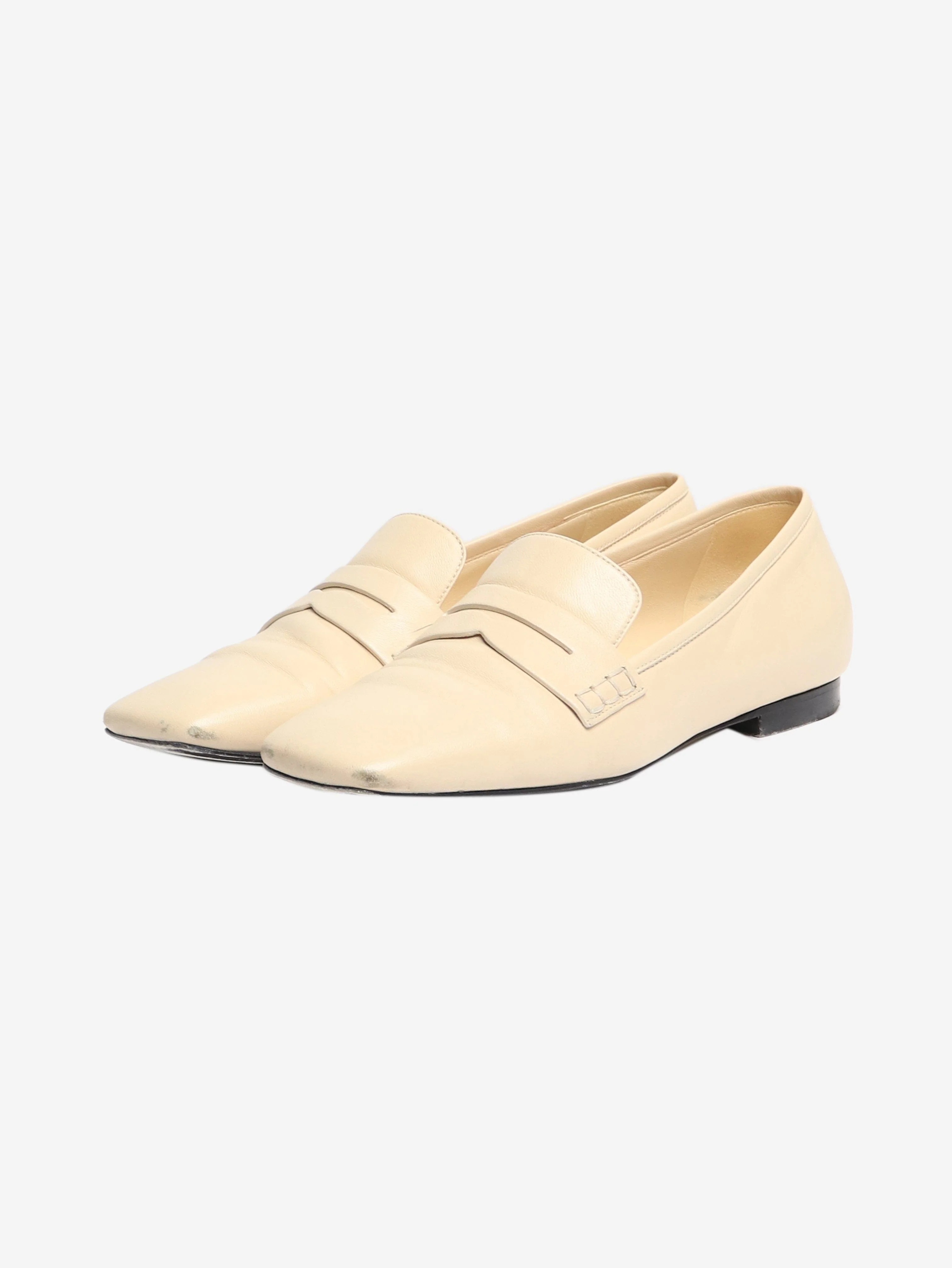 Cream leather loafers - size EU 38 - Image 2