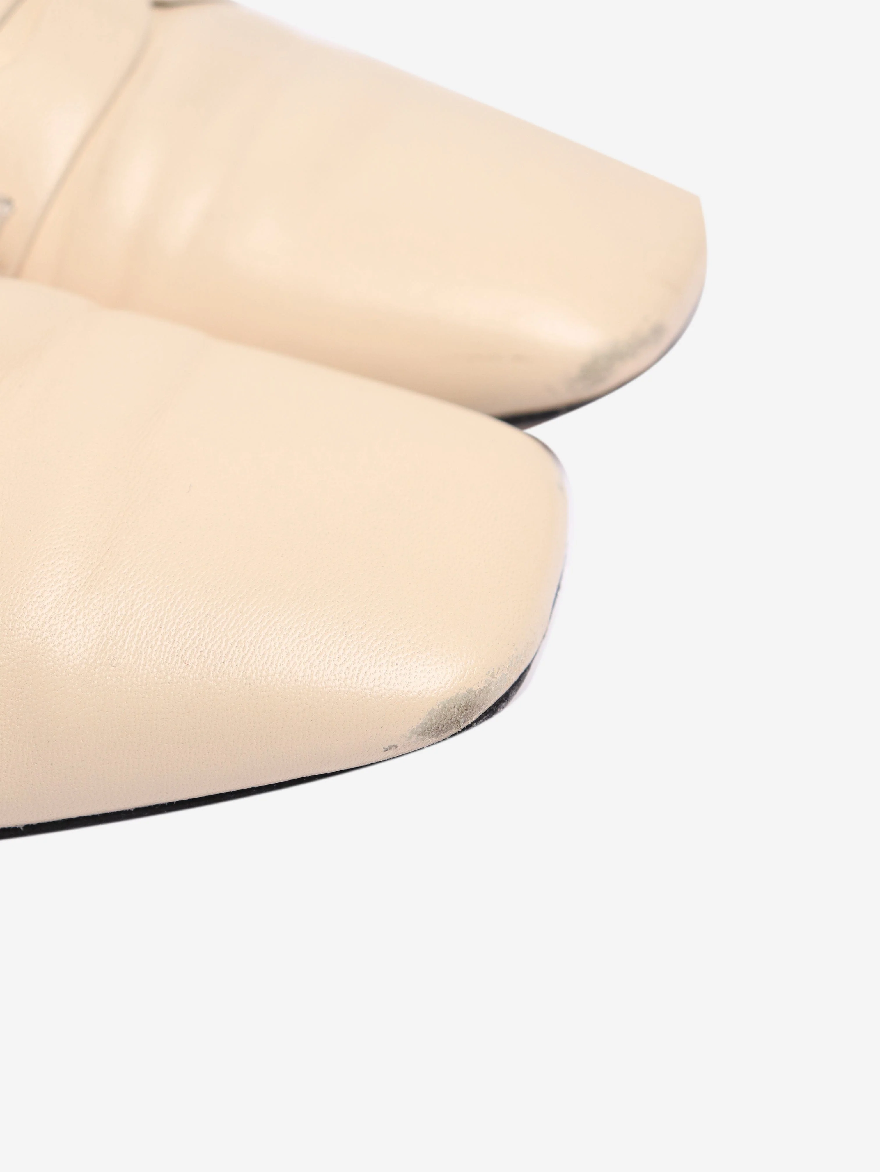 Cream leather loafers - size EU 38 - Image 4