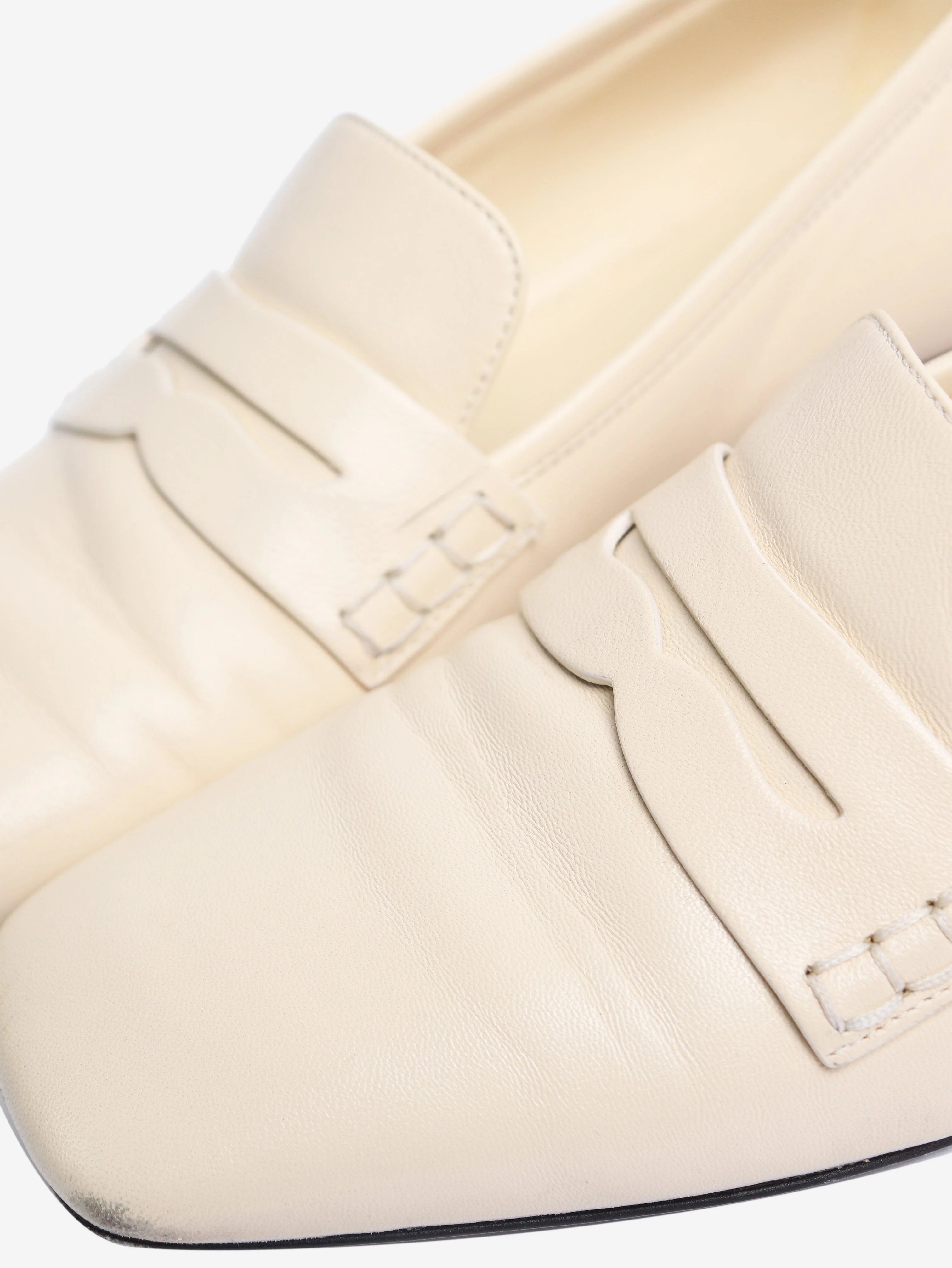 Cream leather loafers - size EU 38 - Image 5