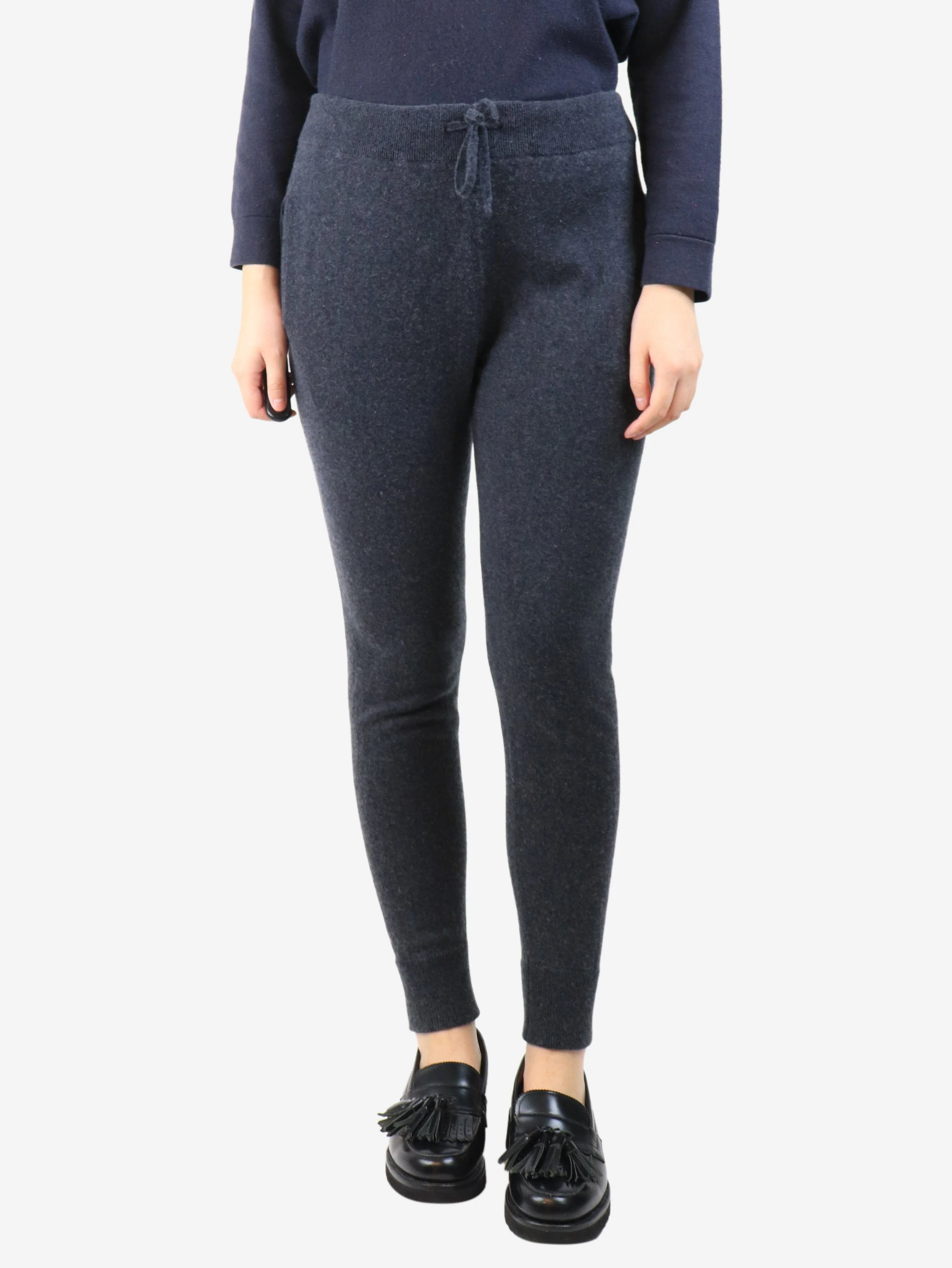 Dark grey knit joggers - size UK 10