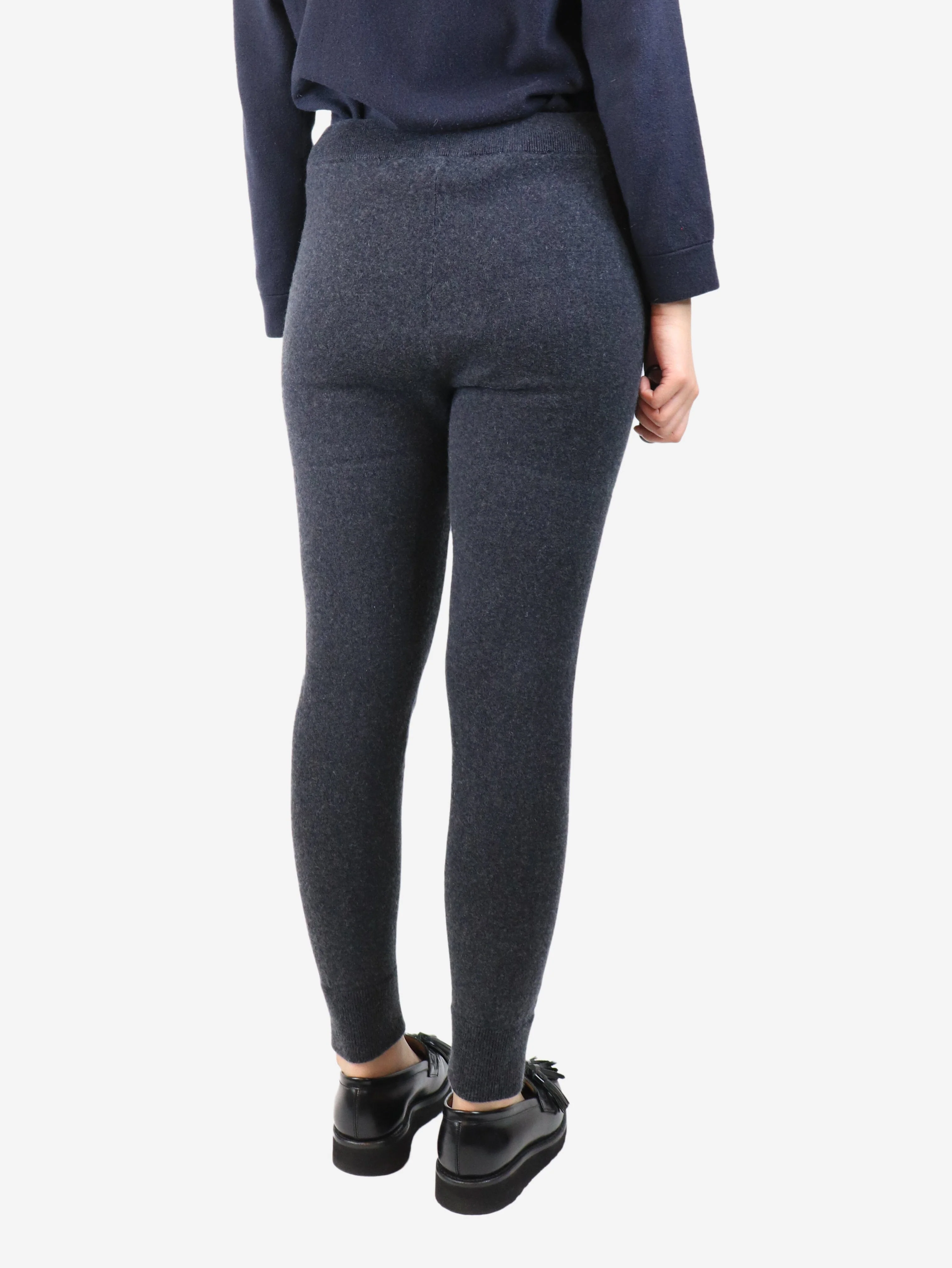 Dark grey knit joggers - size UK 10 - Image 3