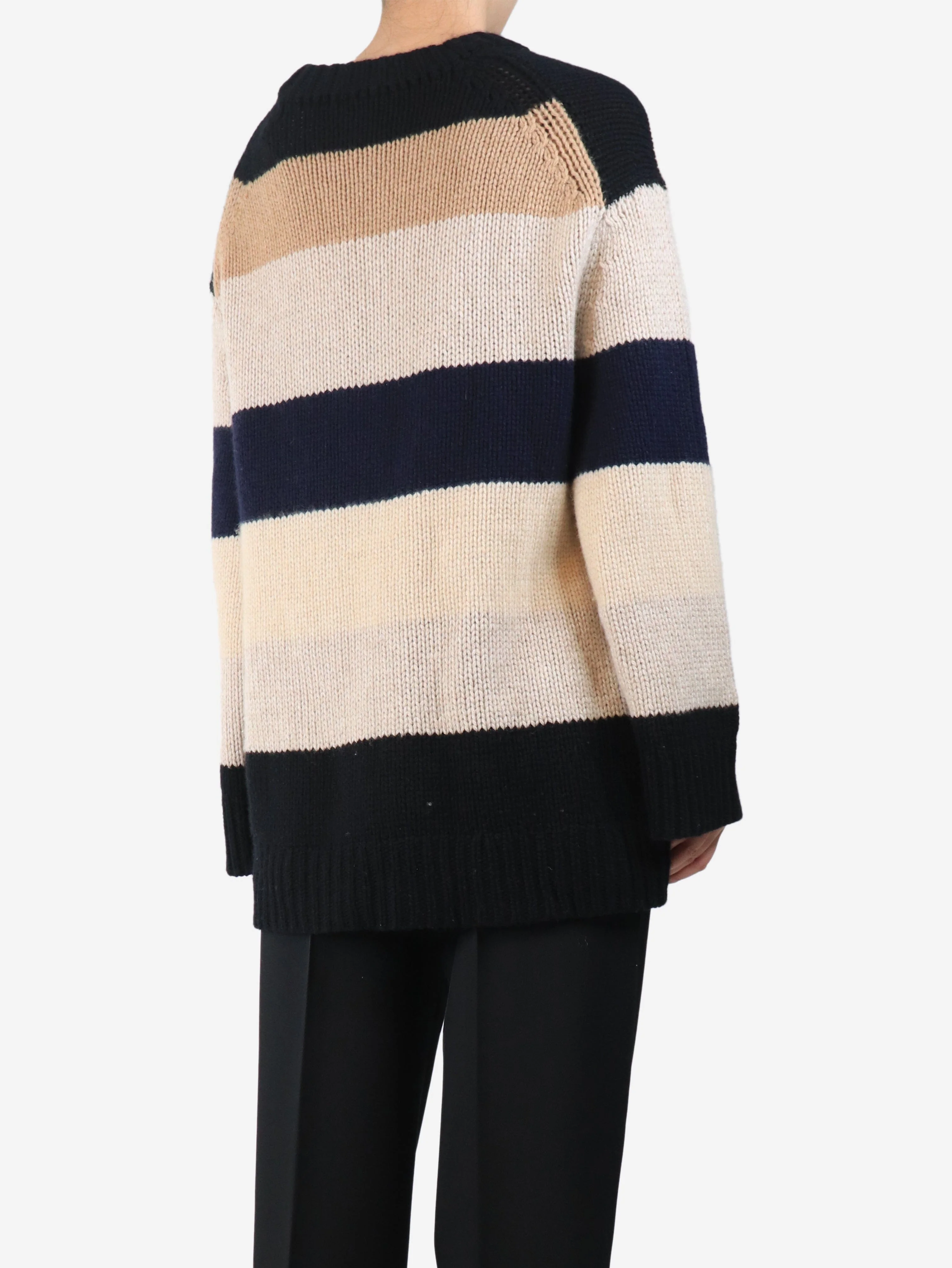 Neutral and black cashmere oversized jumper - size XS - Image 2