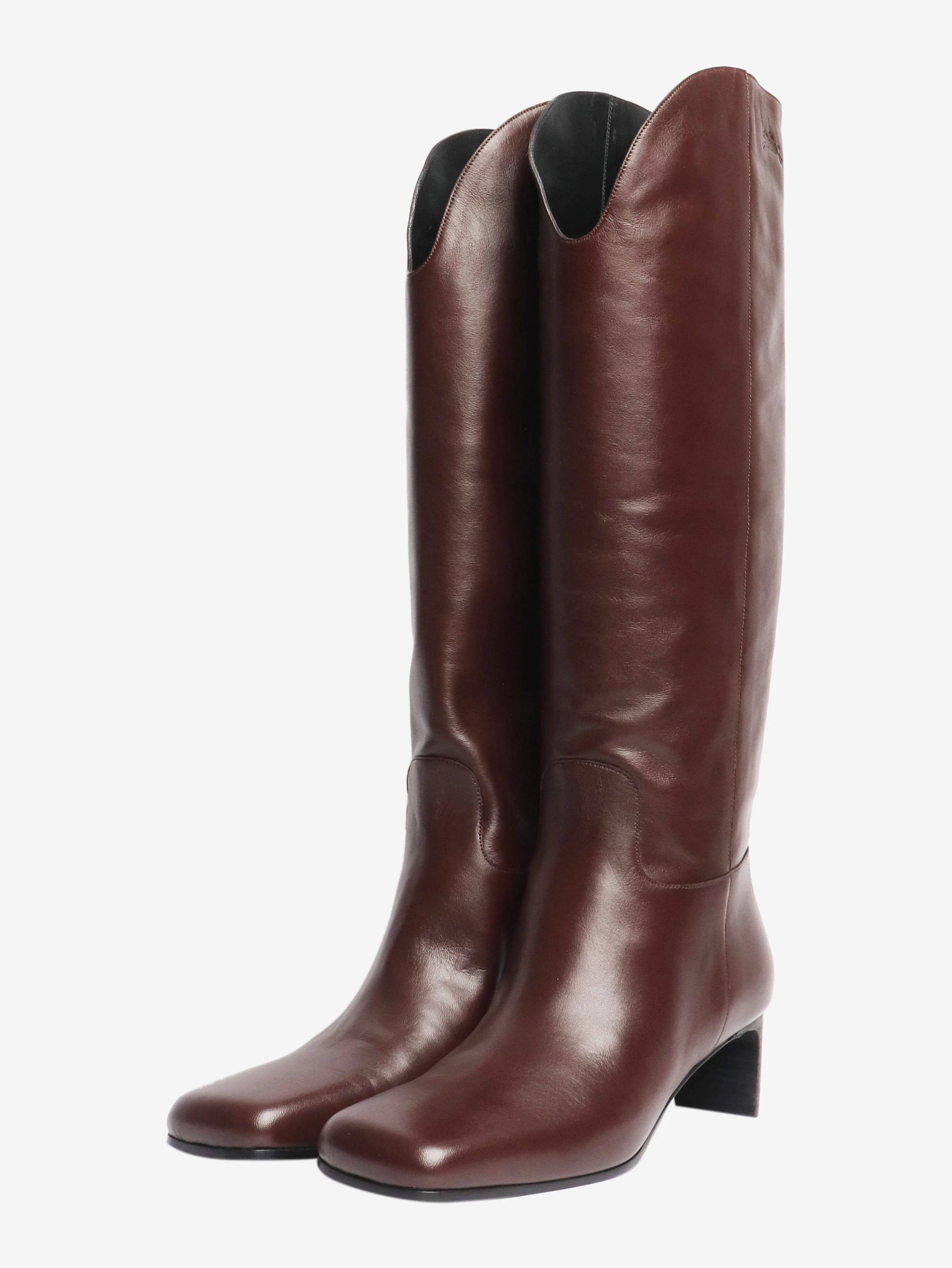 La Cavalière oxblood knee high leather boots high leather boots - size EU 39 - Image 2