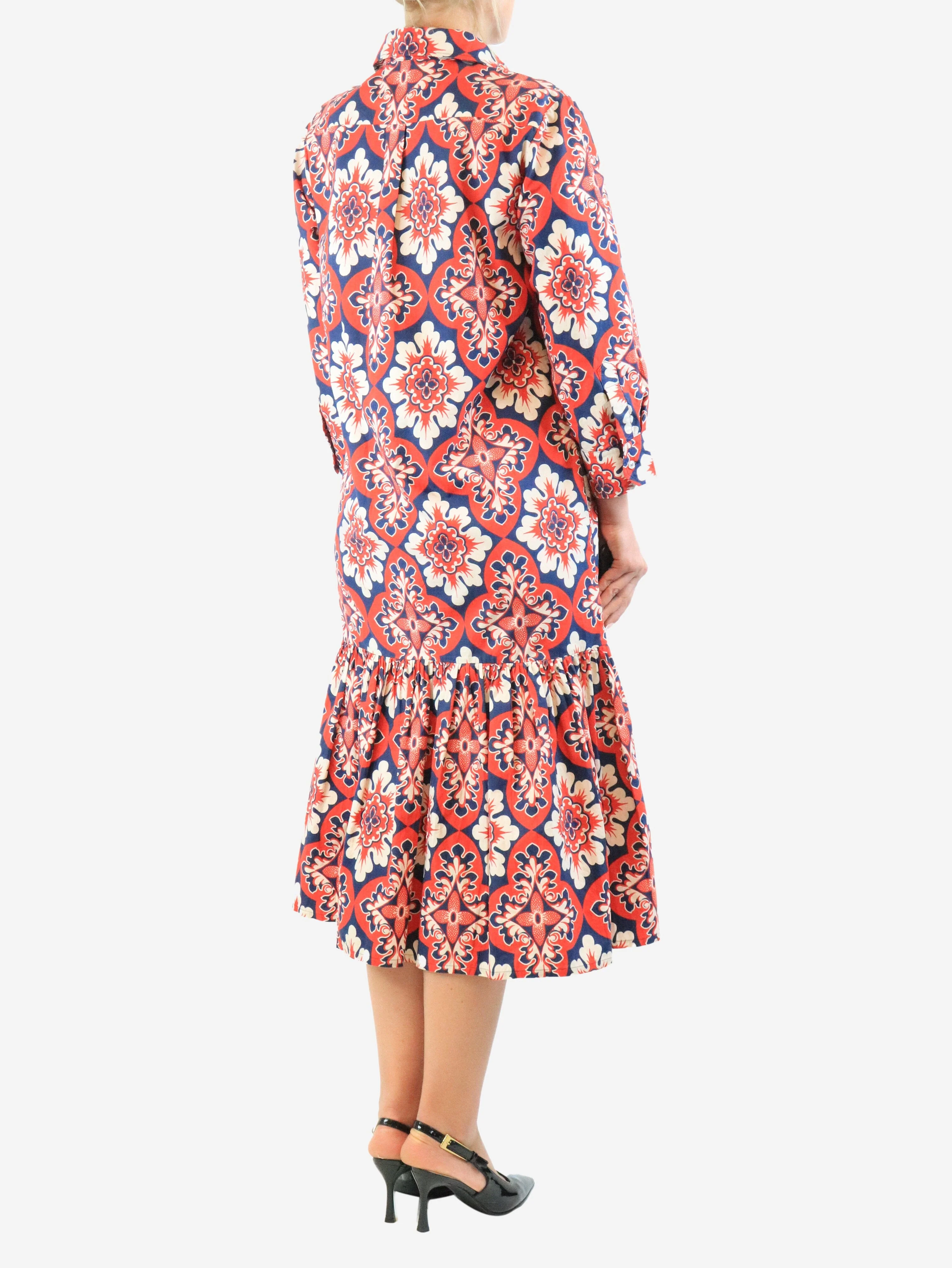 Red printed shirt dress - size M - Image 2