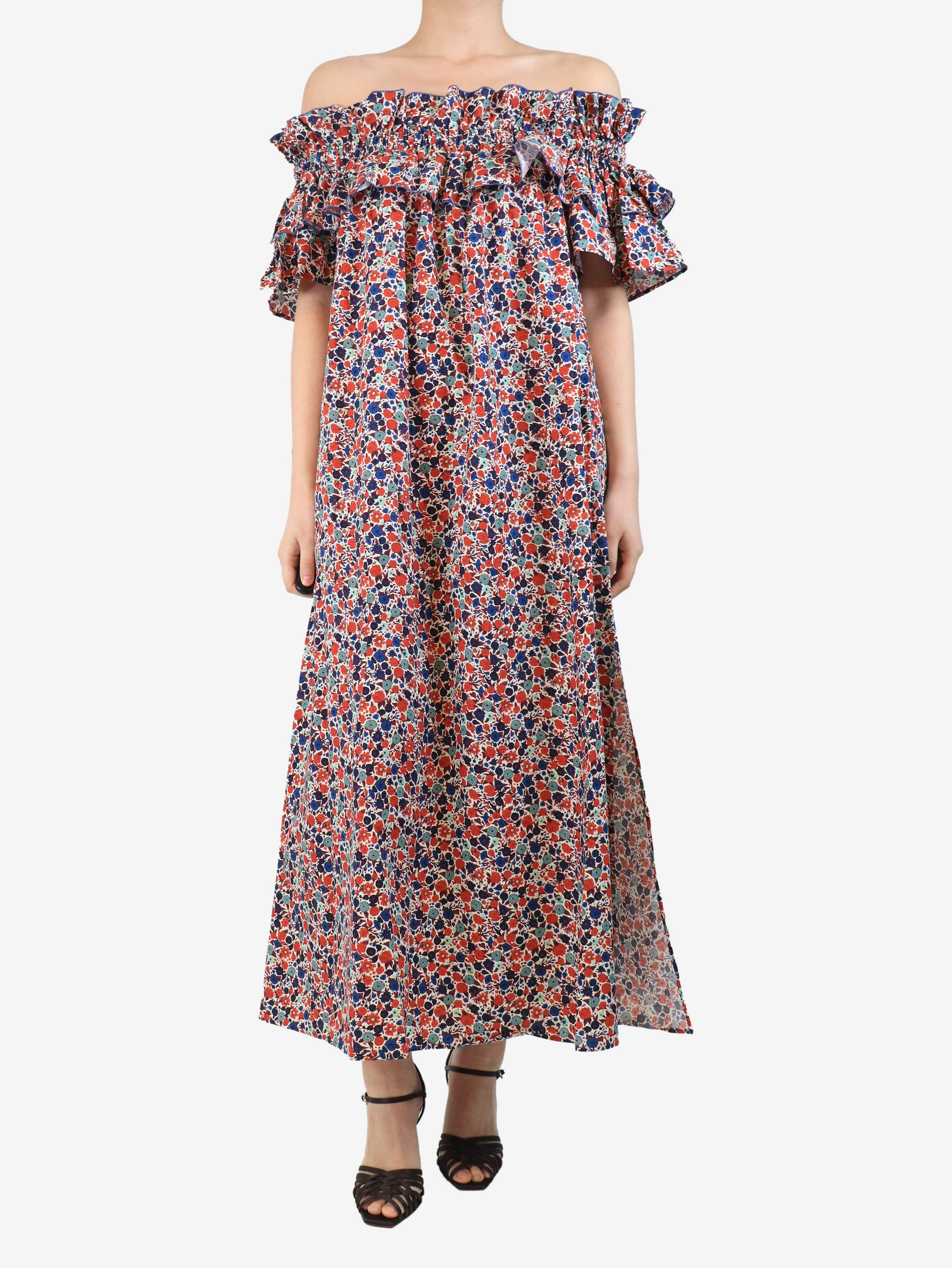 Summer popeline breakfast midi dress - size L
