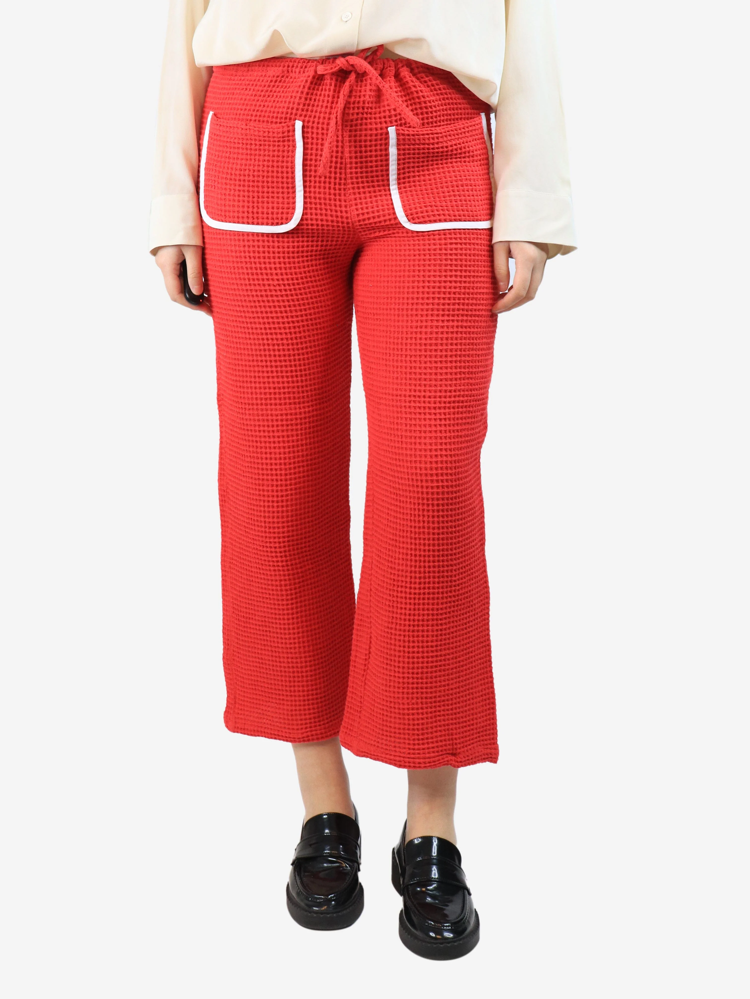 Red waffle culottes - size M
