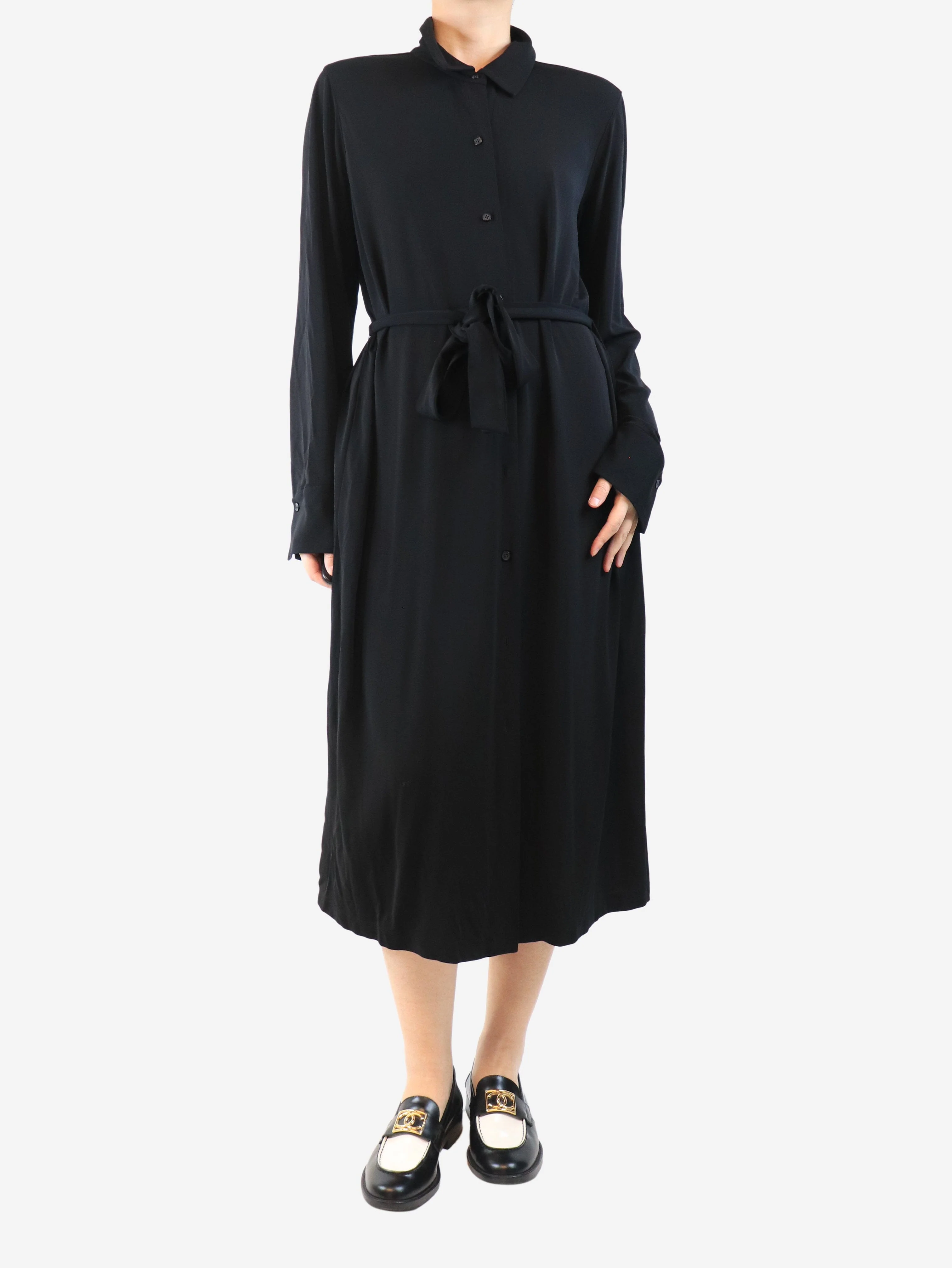 Black belted shirt dress - size L