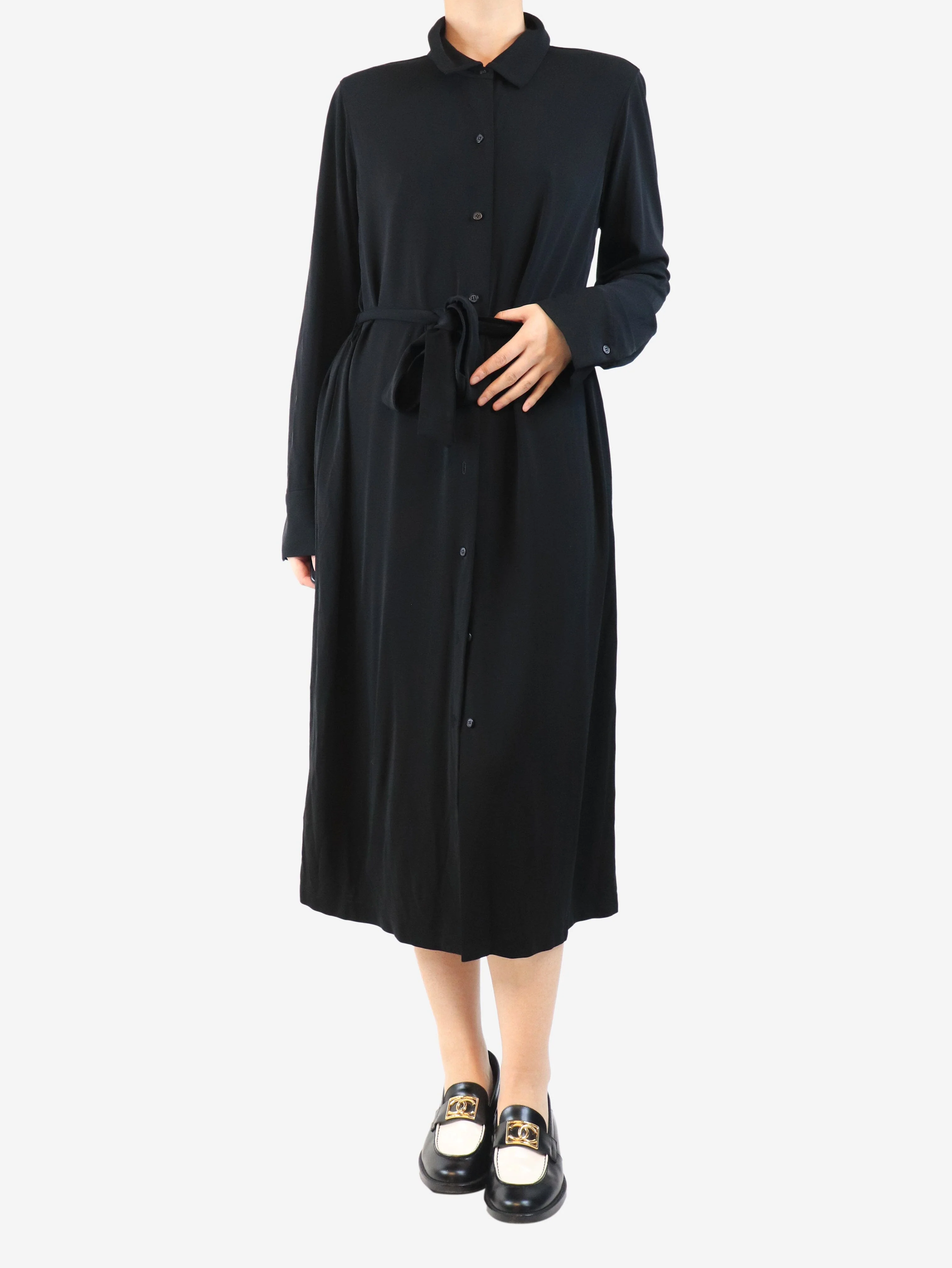 Black belted shirt dress - size L - Image 3