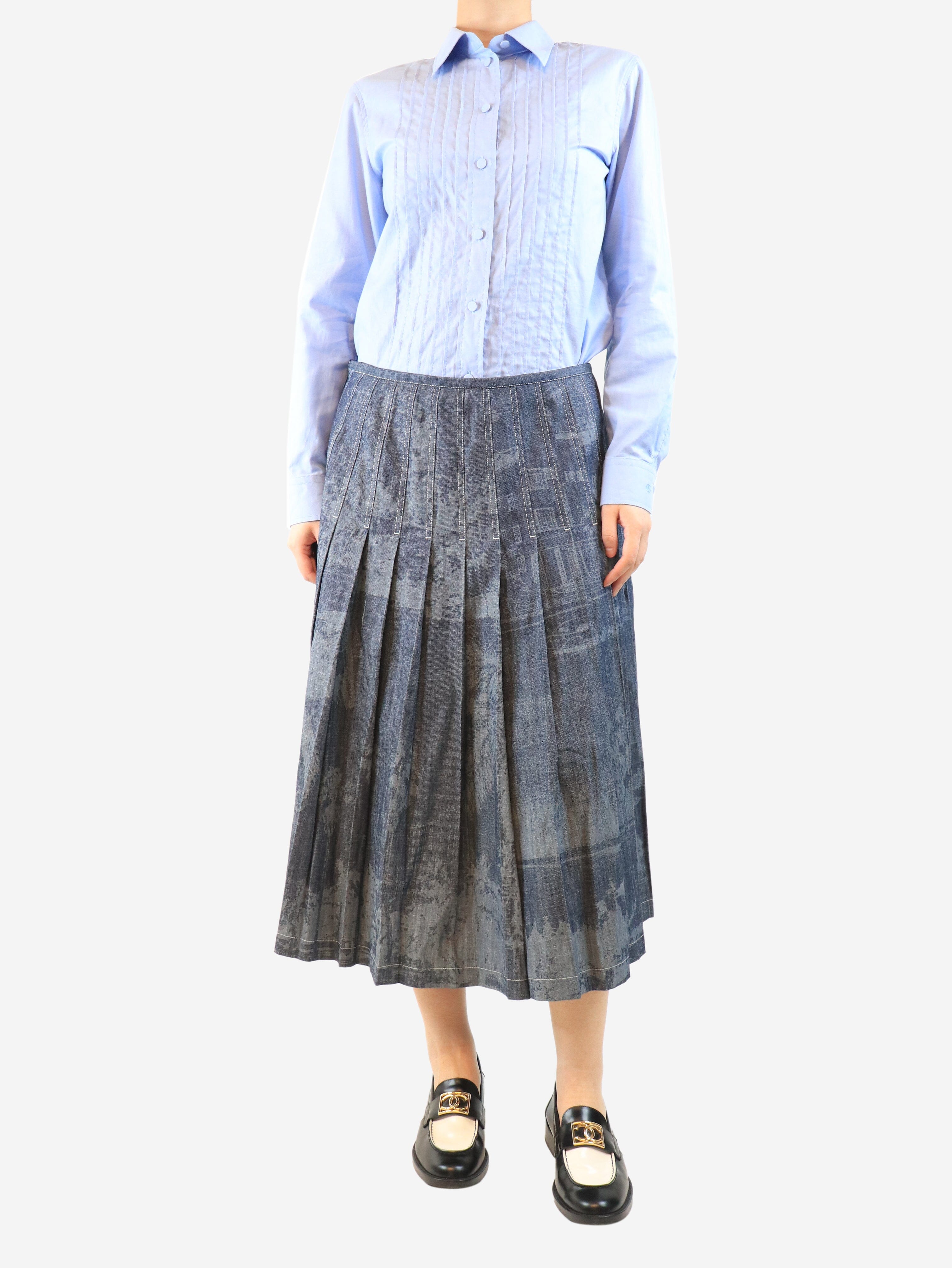Blue denim midi skirt - size UK 16 - Image 2