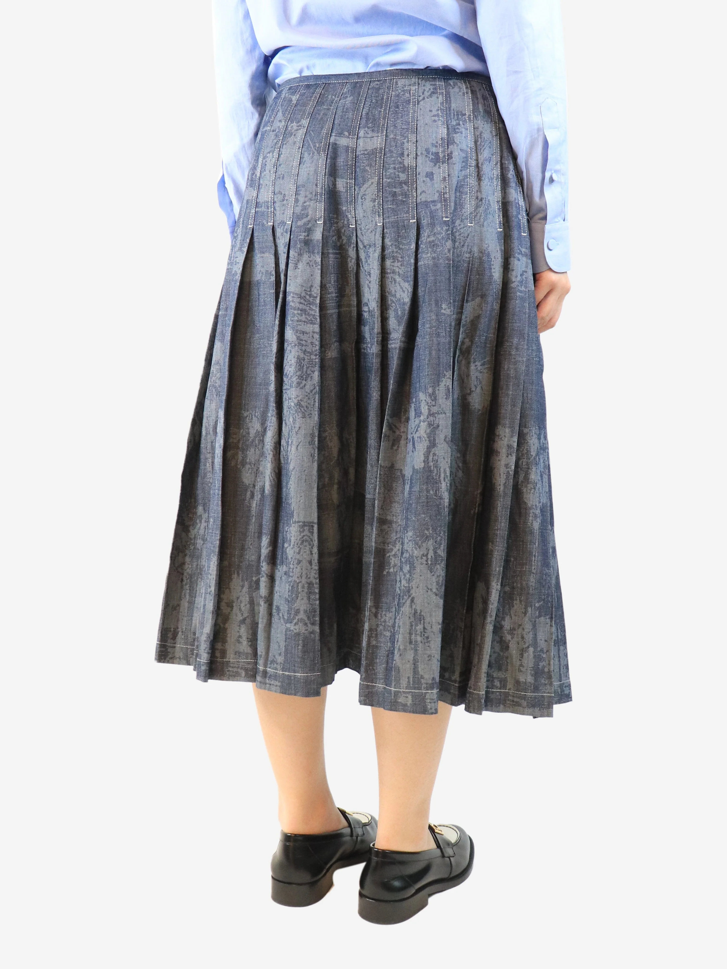 Blue denim midi skirt - size UK 16 - Image 3