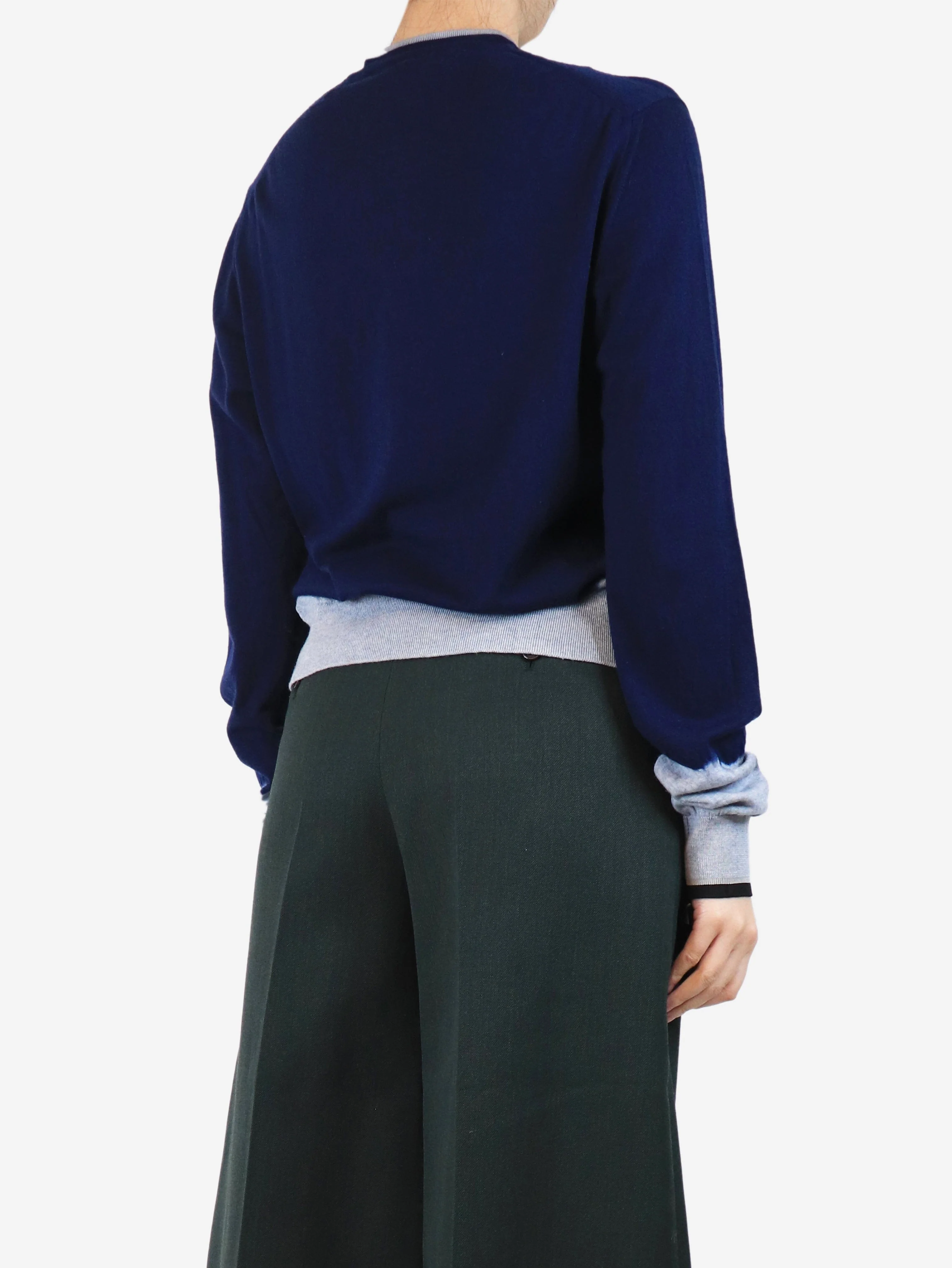 Blue tie dye wool jumper - size L - Image 2