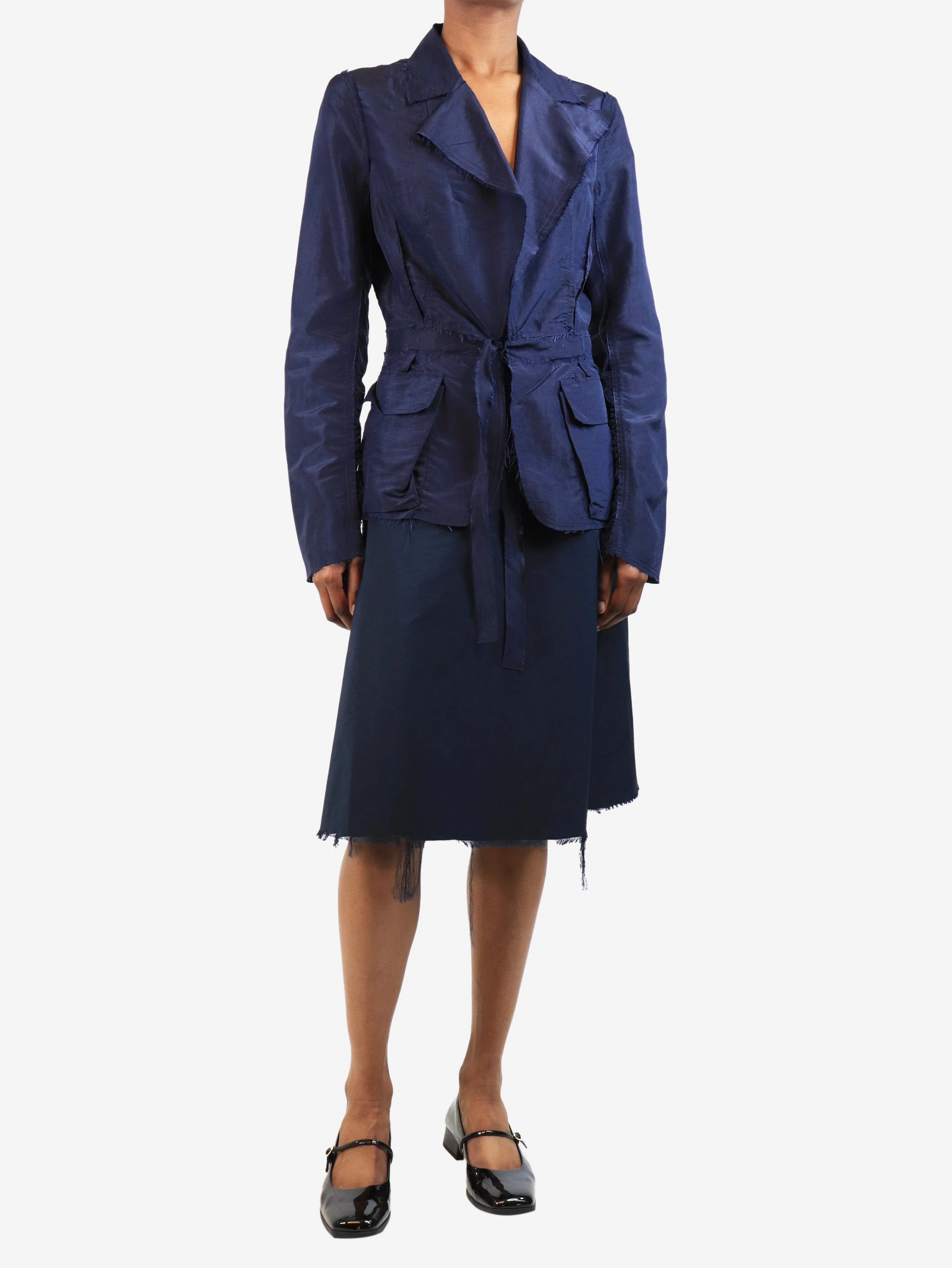 Navy light jacket and skirt set - size UK 10 - Image 3