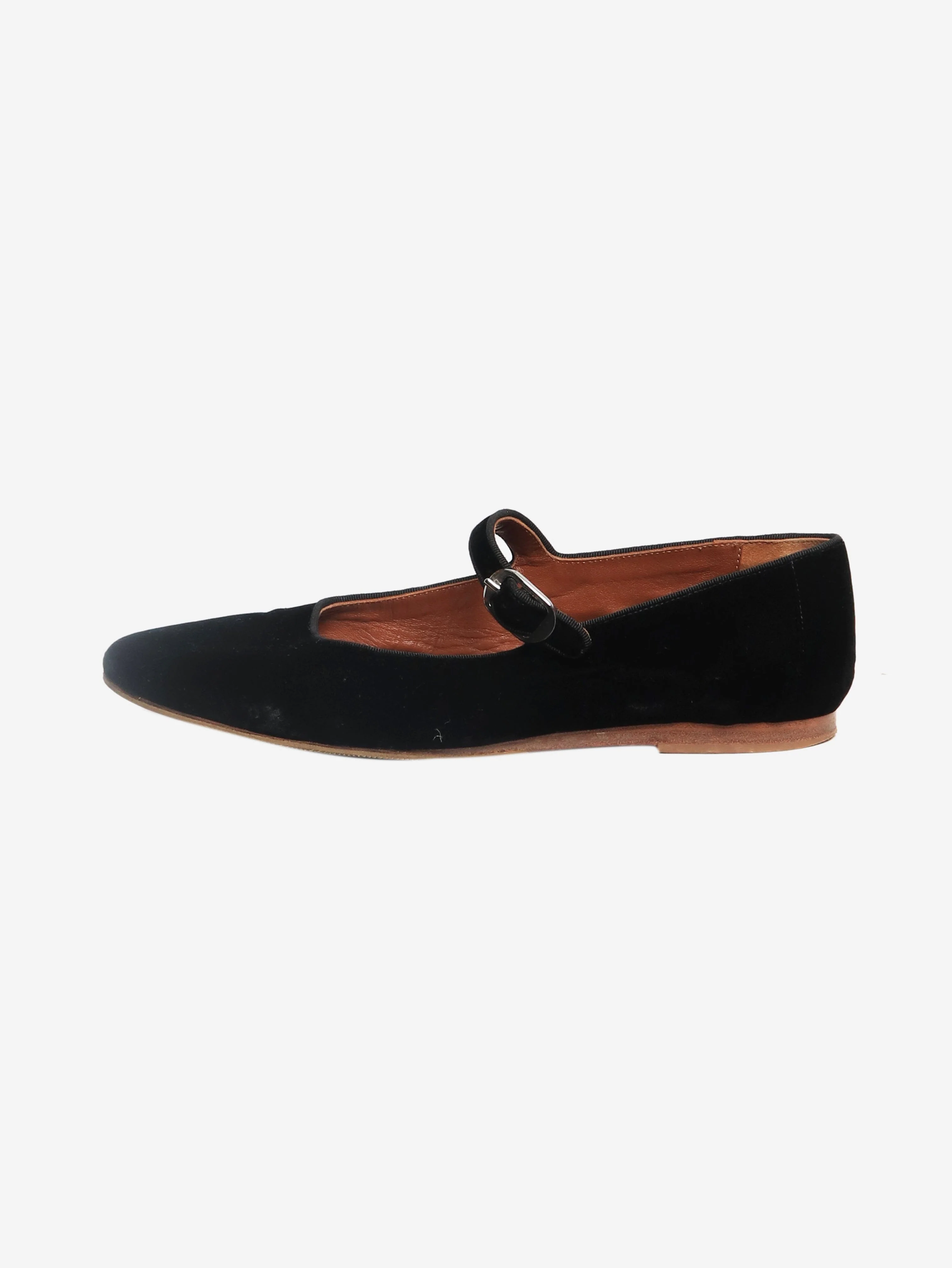 Black Mary Jane velvet flats - size EU 42