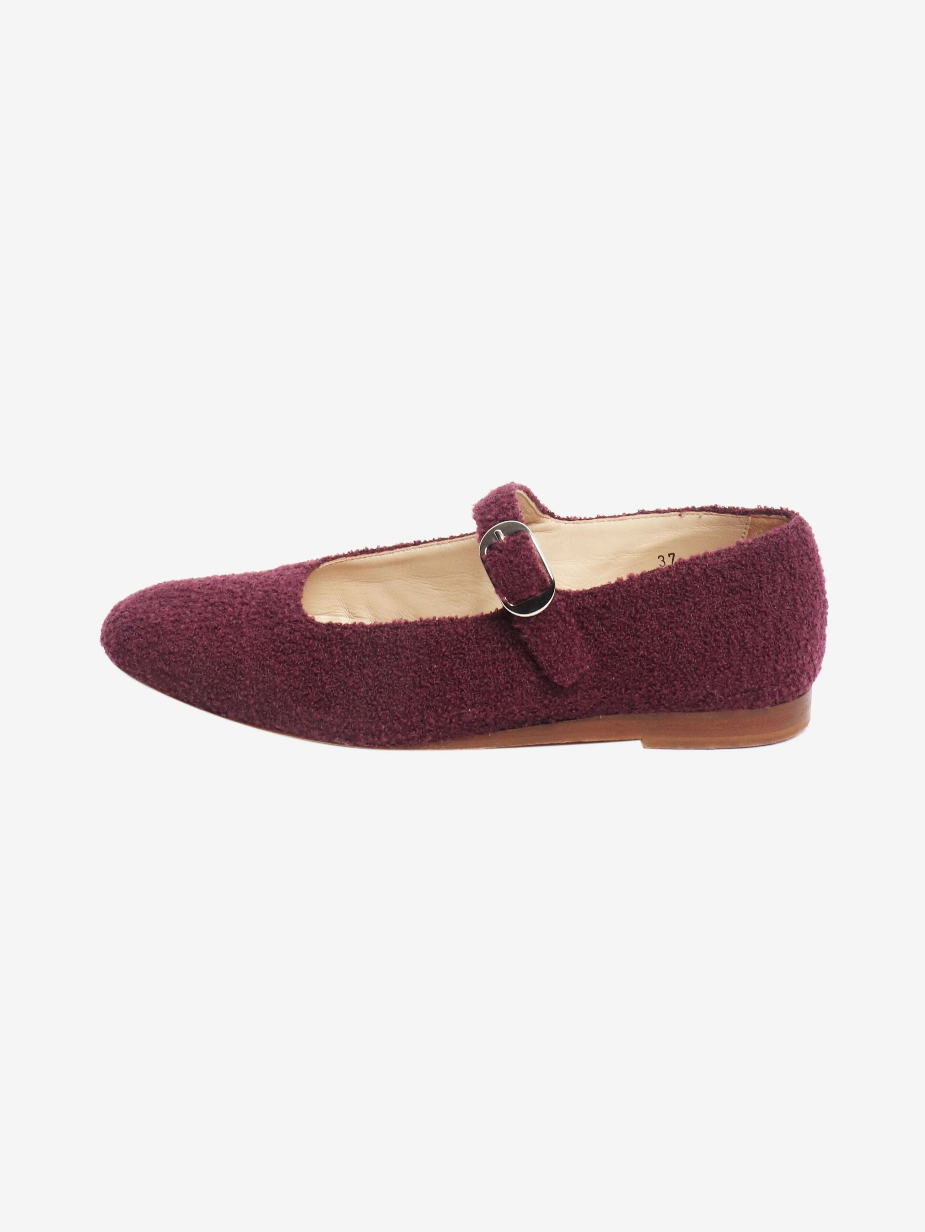 Purple boucle Mary Jane flats - size EU 37
