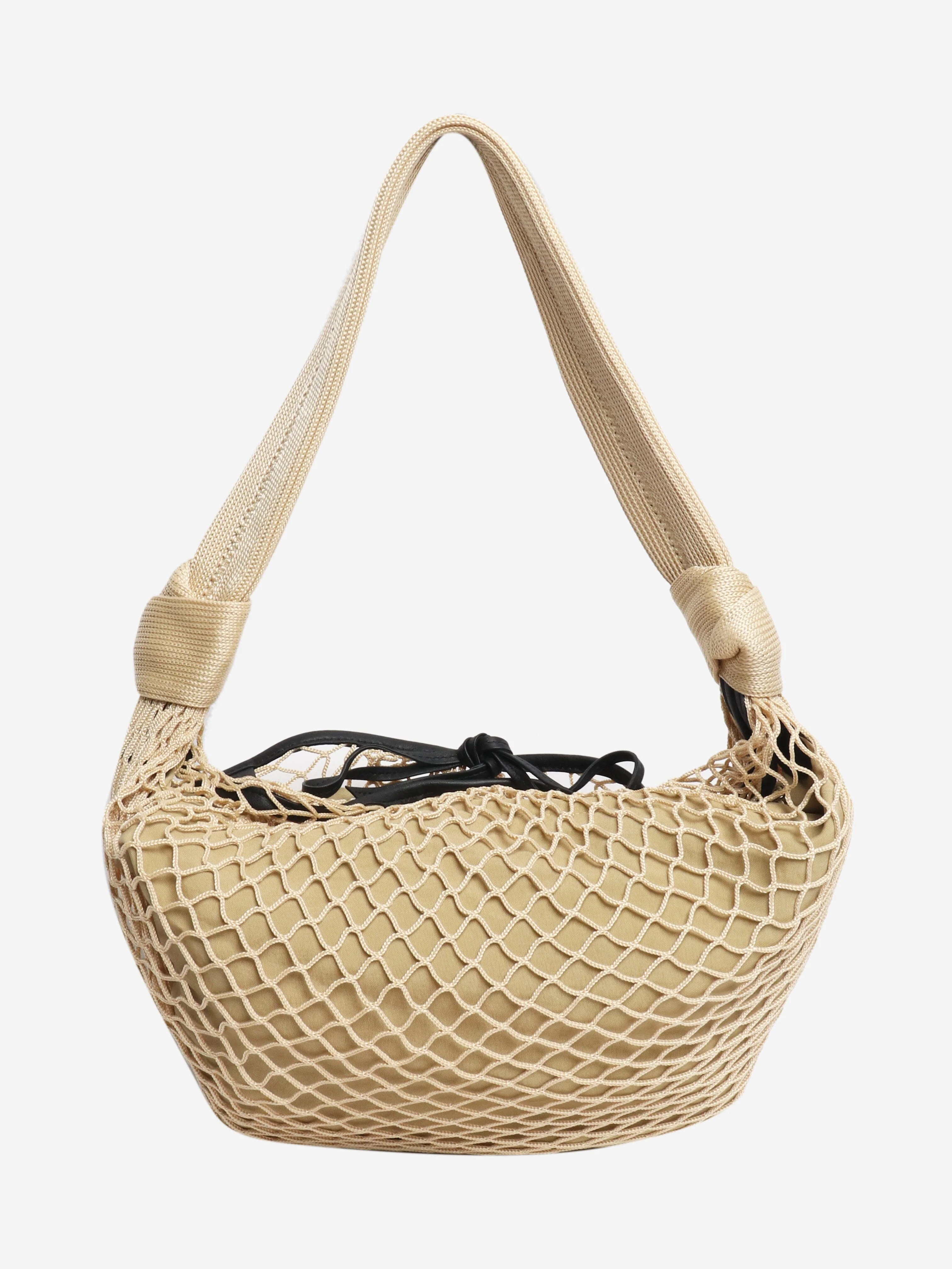 Beige Fortune Croissant Filt bag