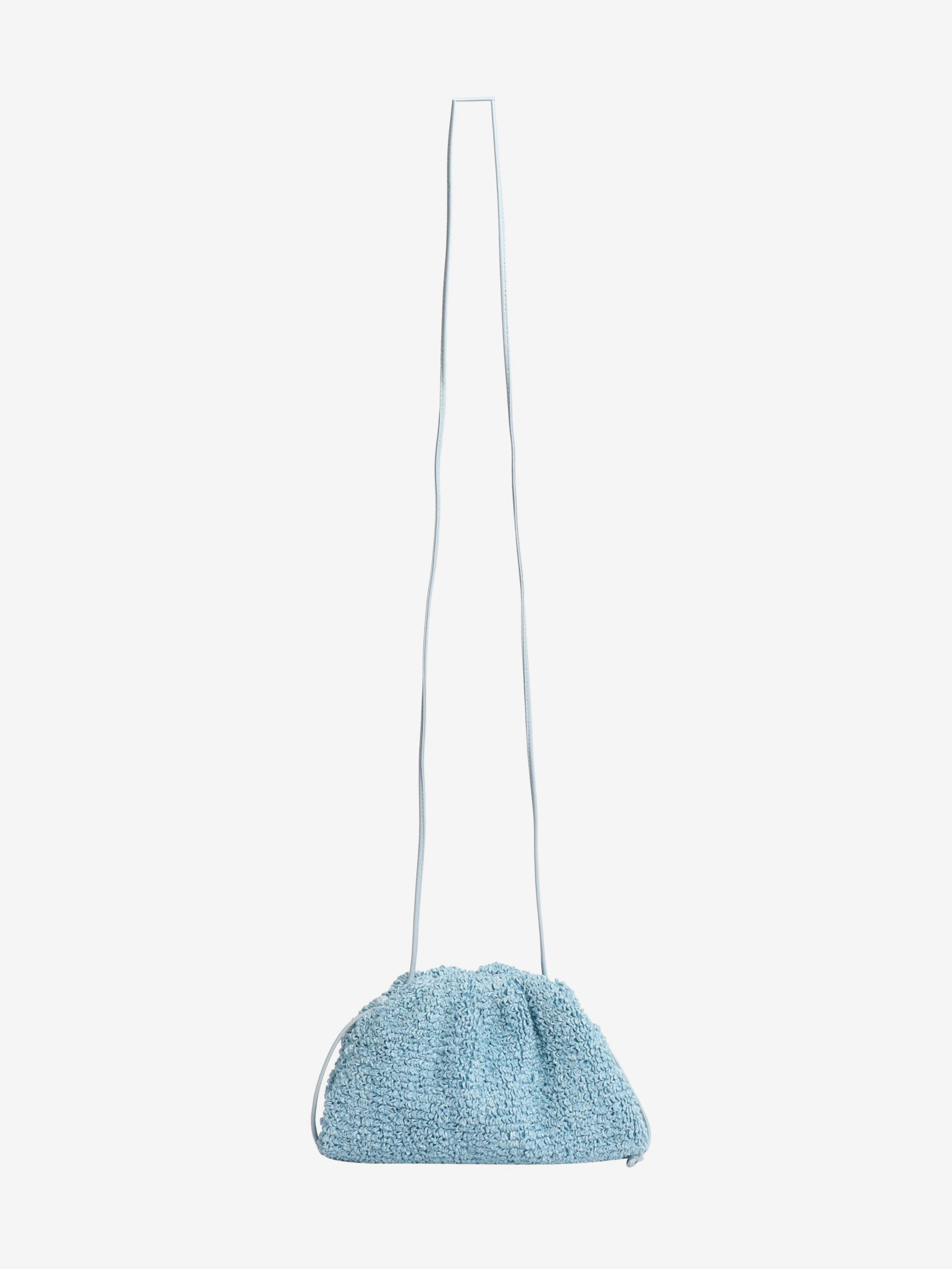 Light blue raffia Pouch crossbody bag - Image 2