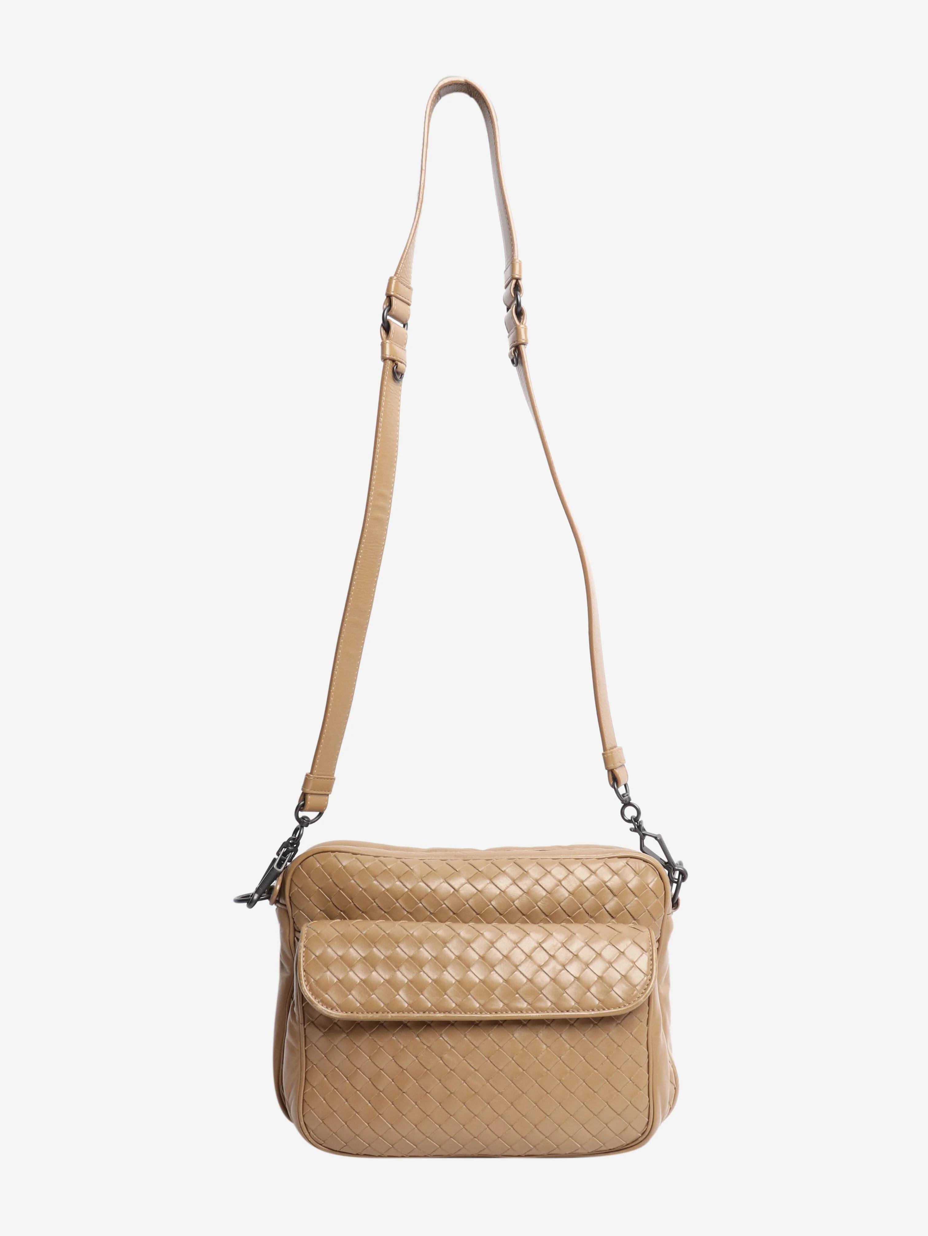 Light brown vintage interwoven camera bag - Image 2