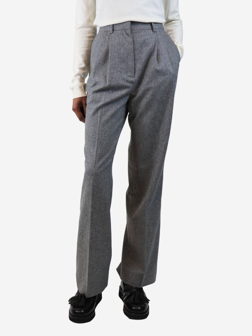 Light grey Stanley wool trousers - size UK 12