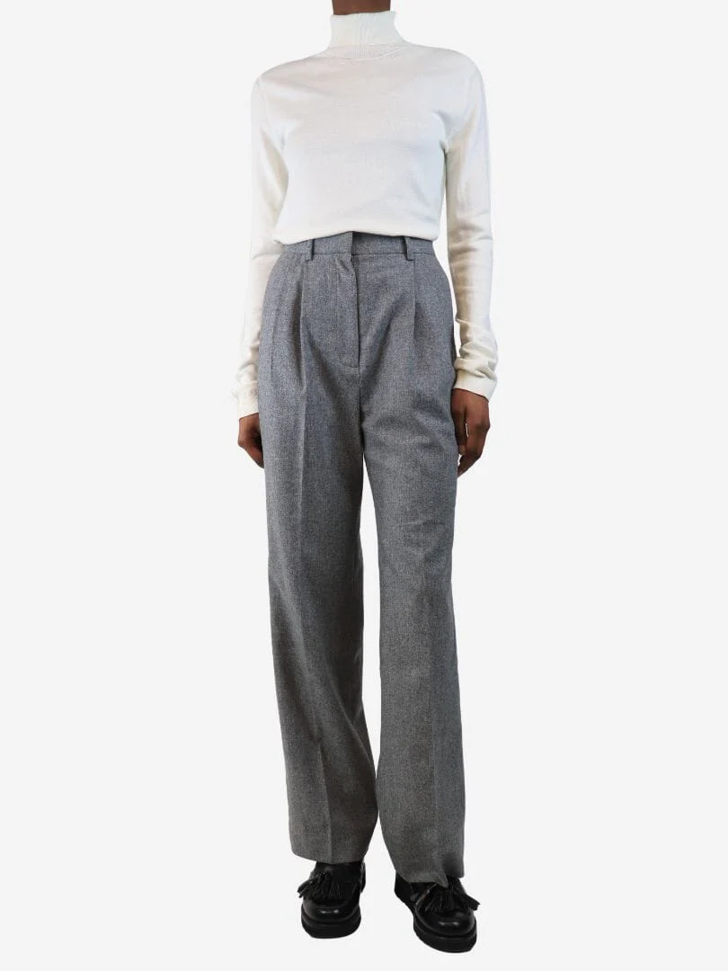 Light grey Stanley wool trousers - size UK 16 - Image 2