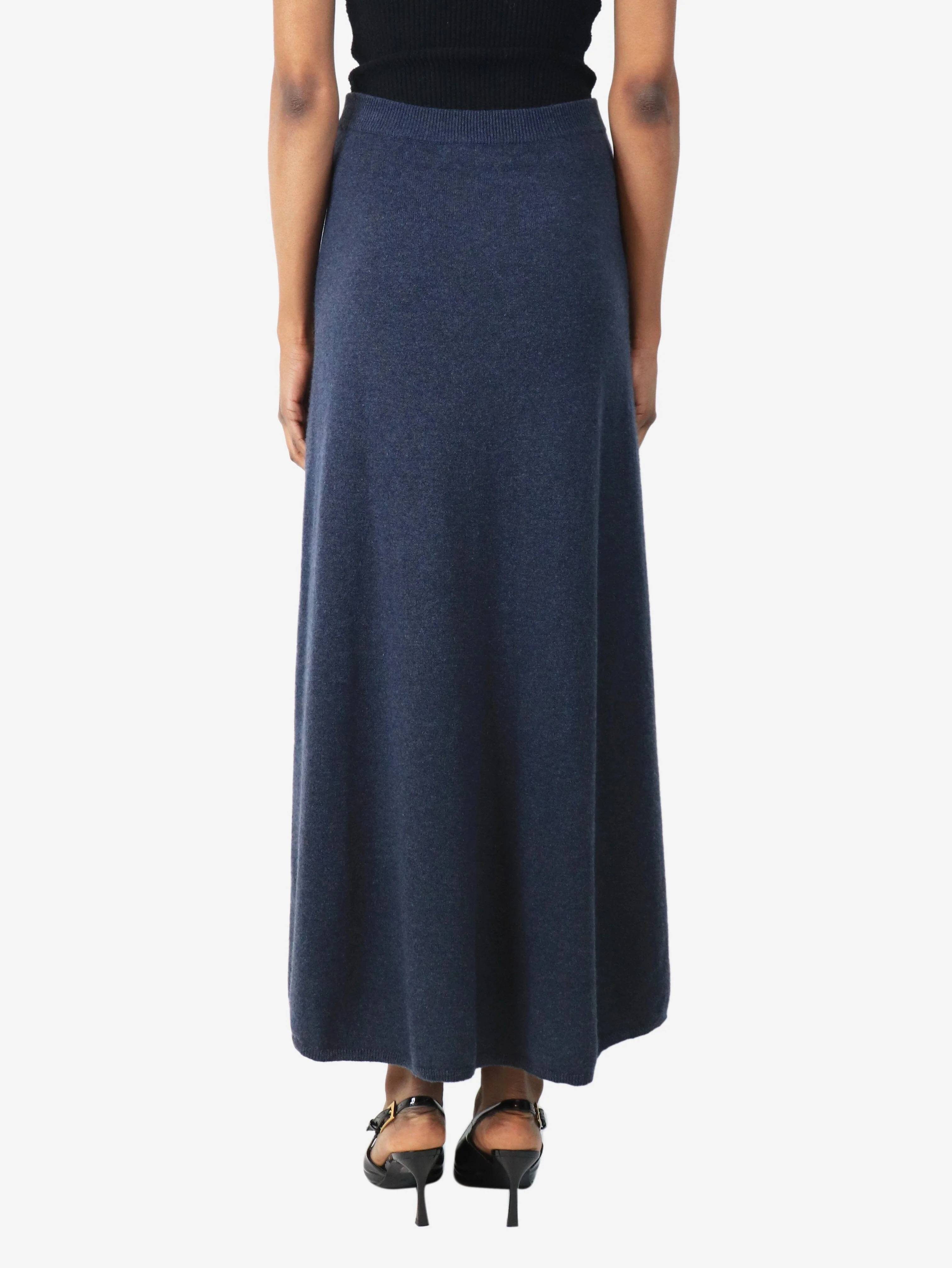 Blue cashmere midi skirt - size UK 4 - Image 3