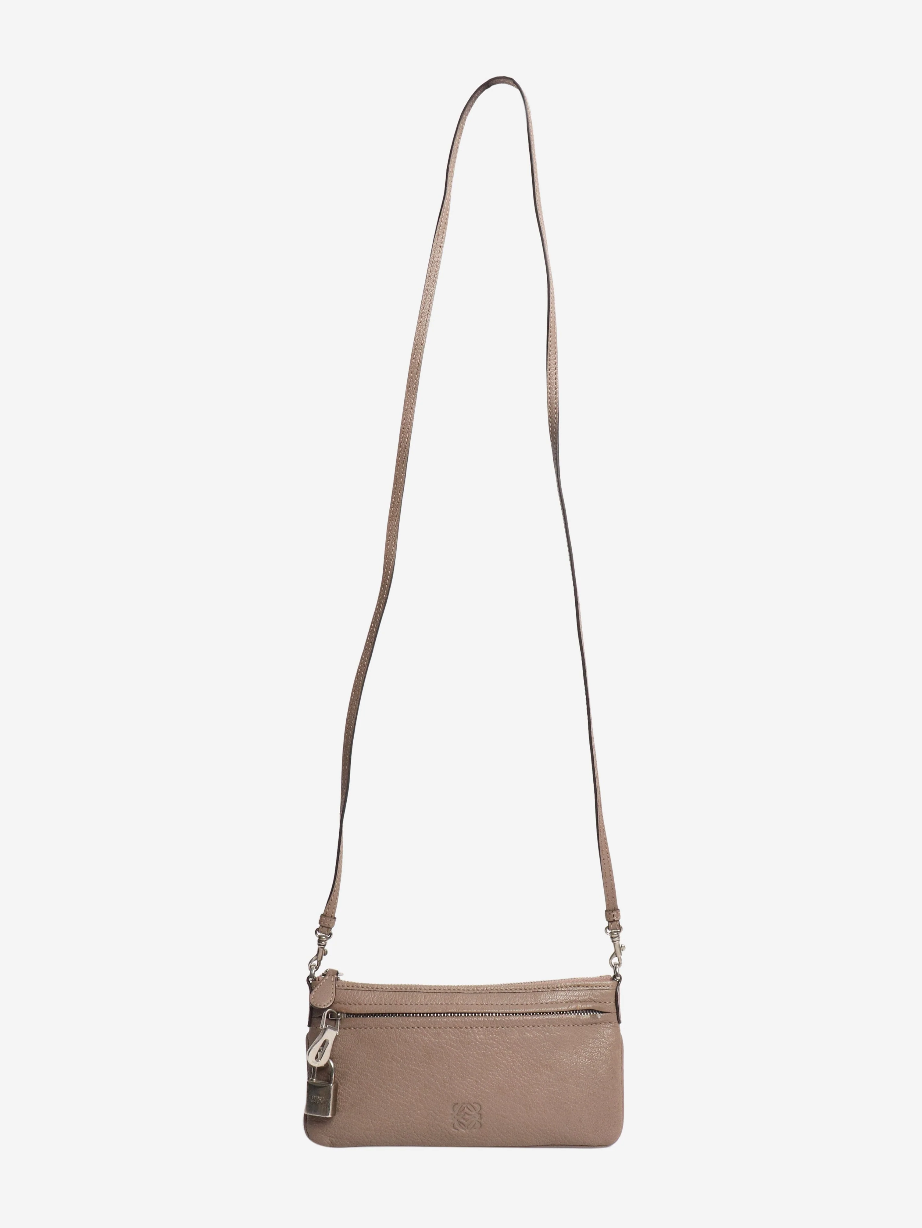 Brown leather cross-body bags pouch - Image 2