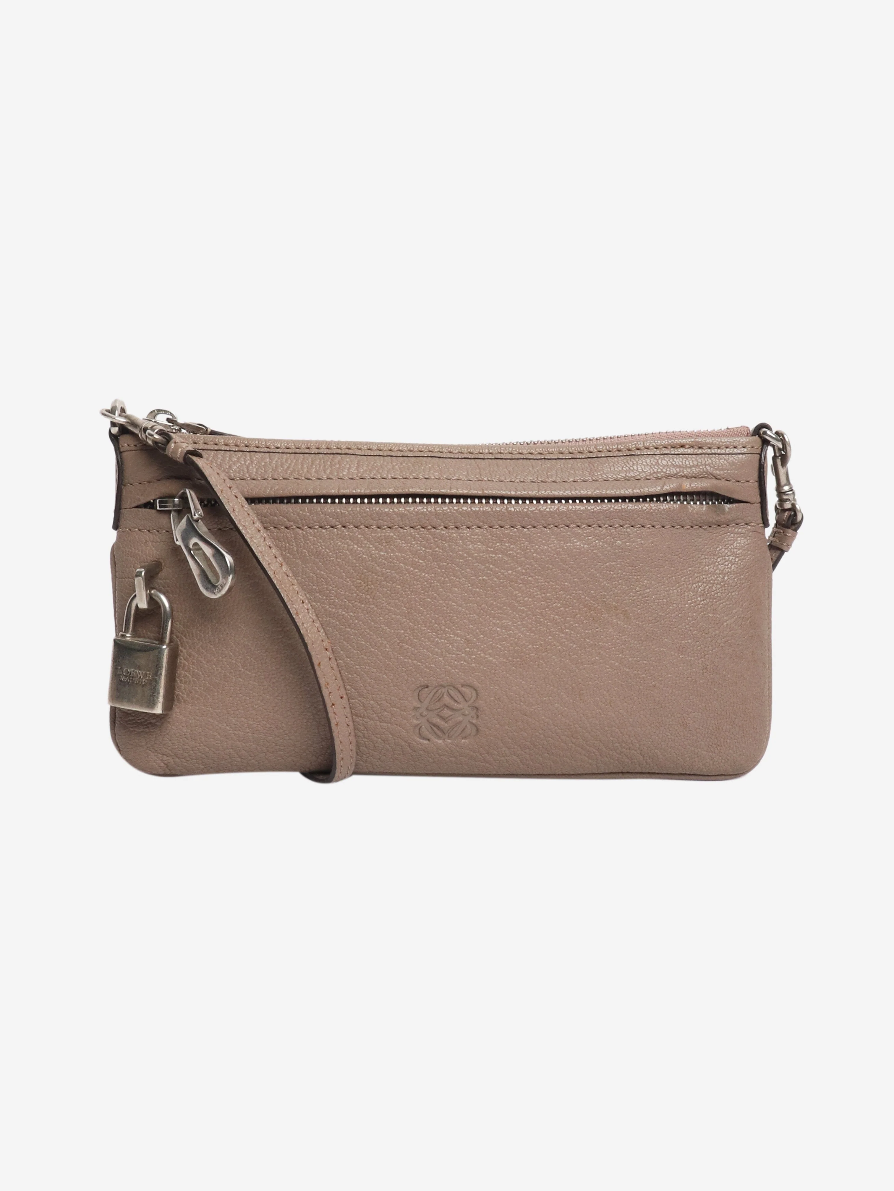 Brown leather cross-body bags pouch - Image 3