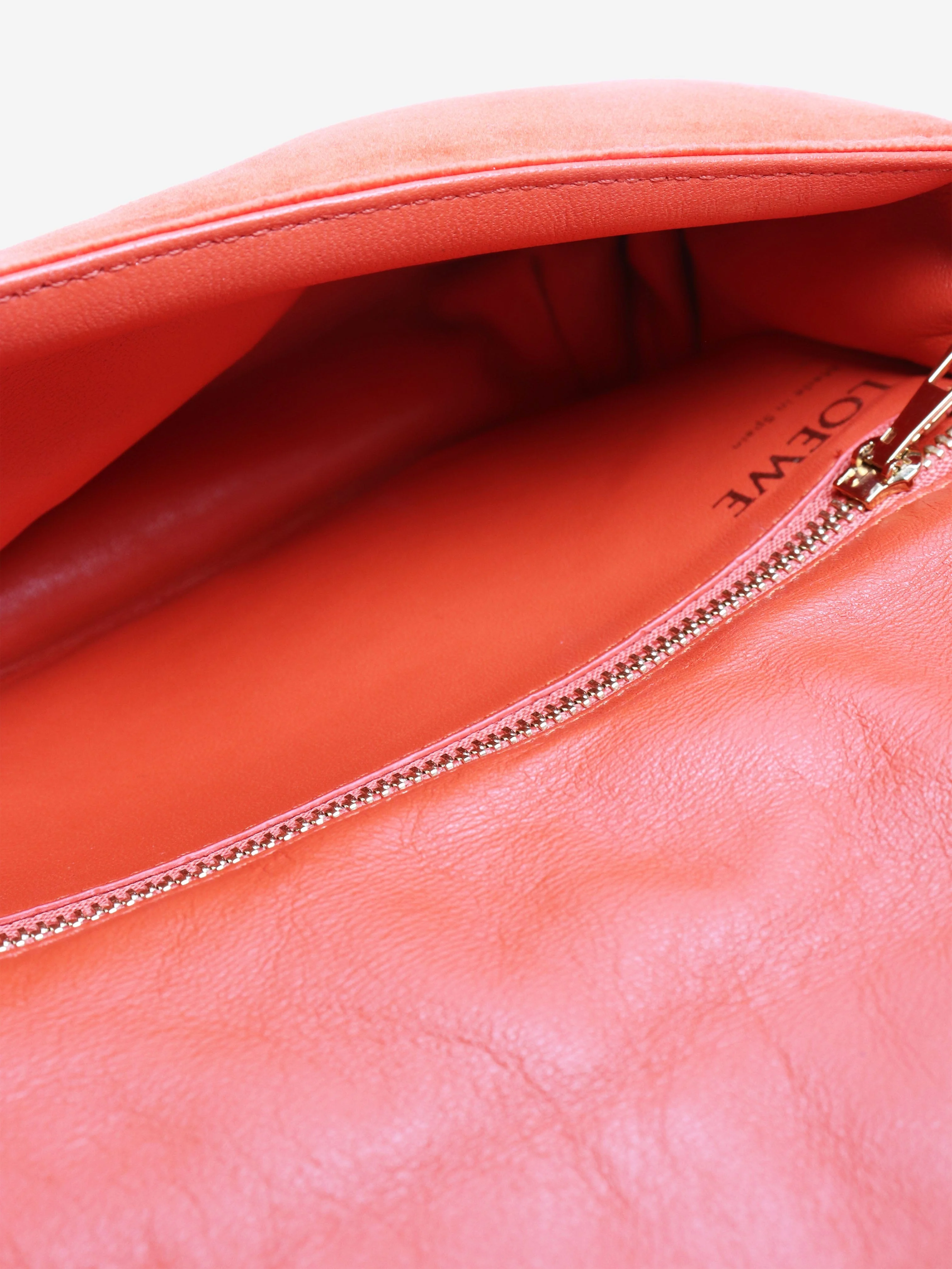 Orange Puffer Goya velvet shoulder bag - Image 5