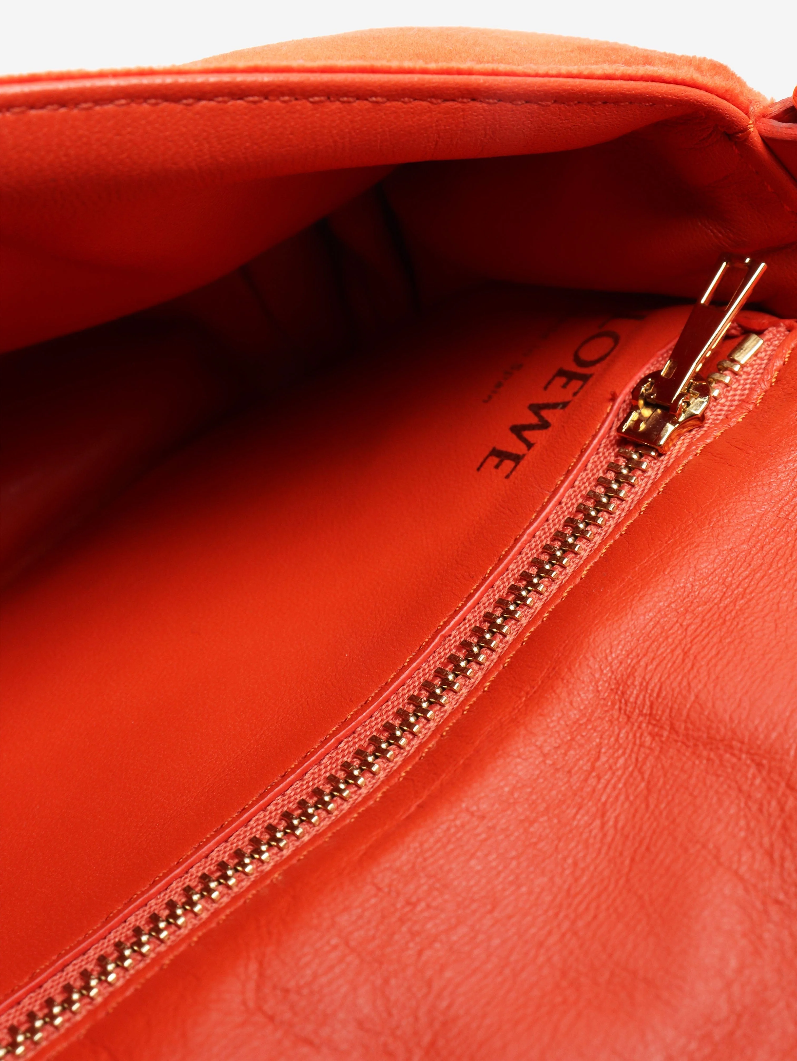 Orange Puffer Goya velvet shoulder bag - Image 6