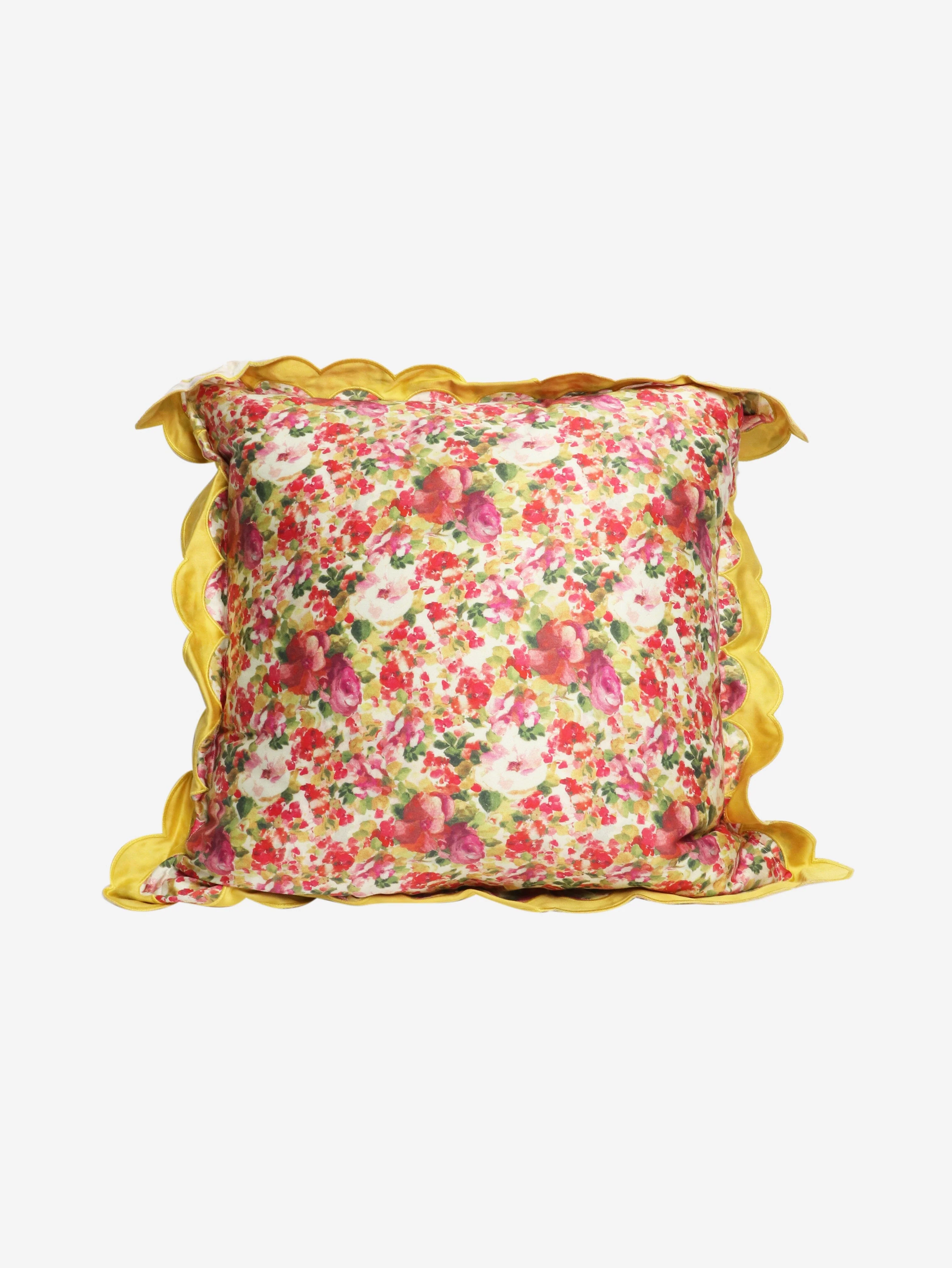 Pink floral cushion