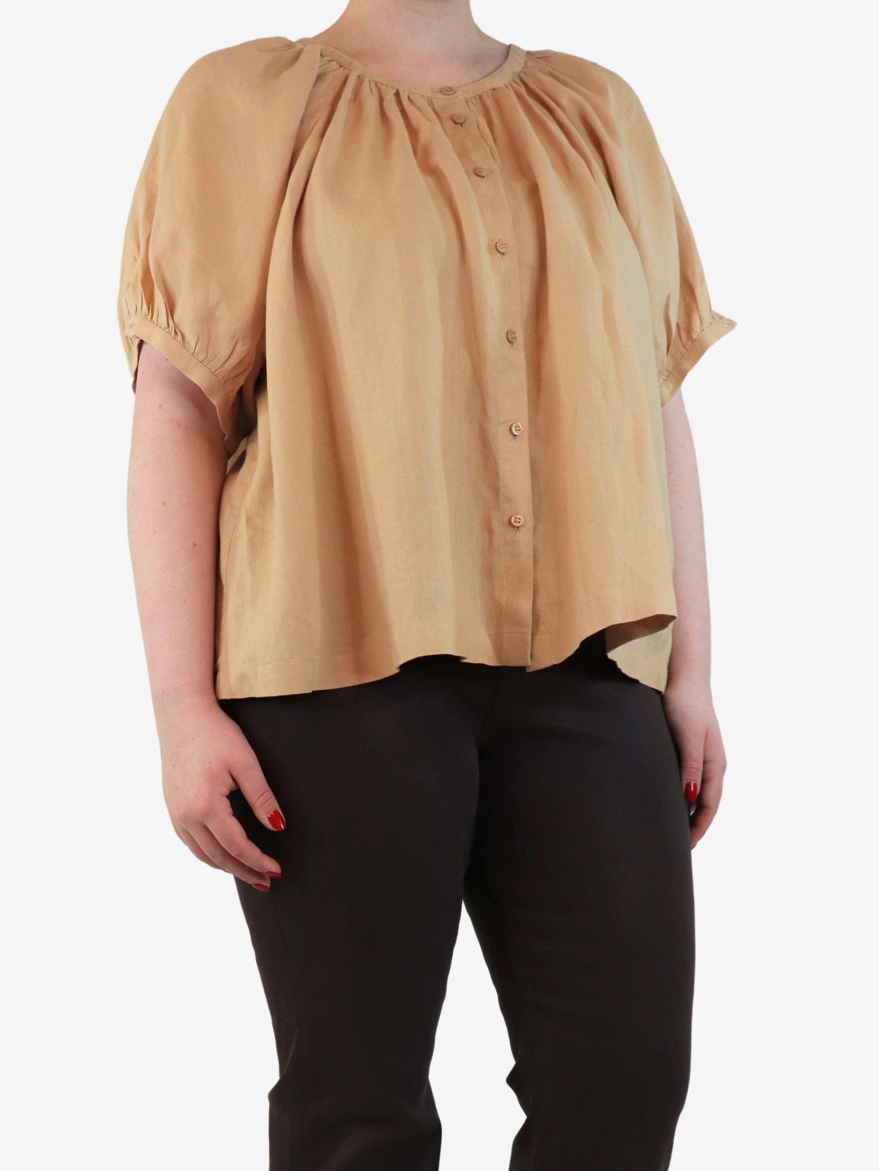 Neutral linen top - size UK 12 - Image 2