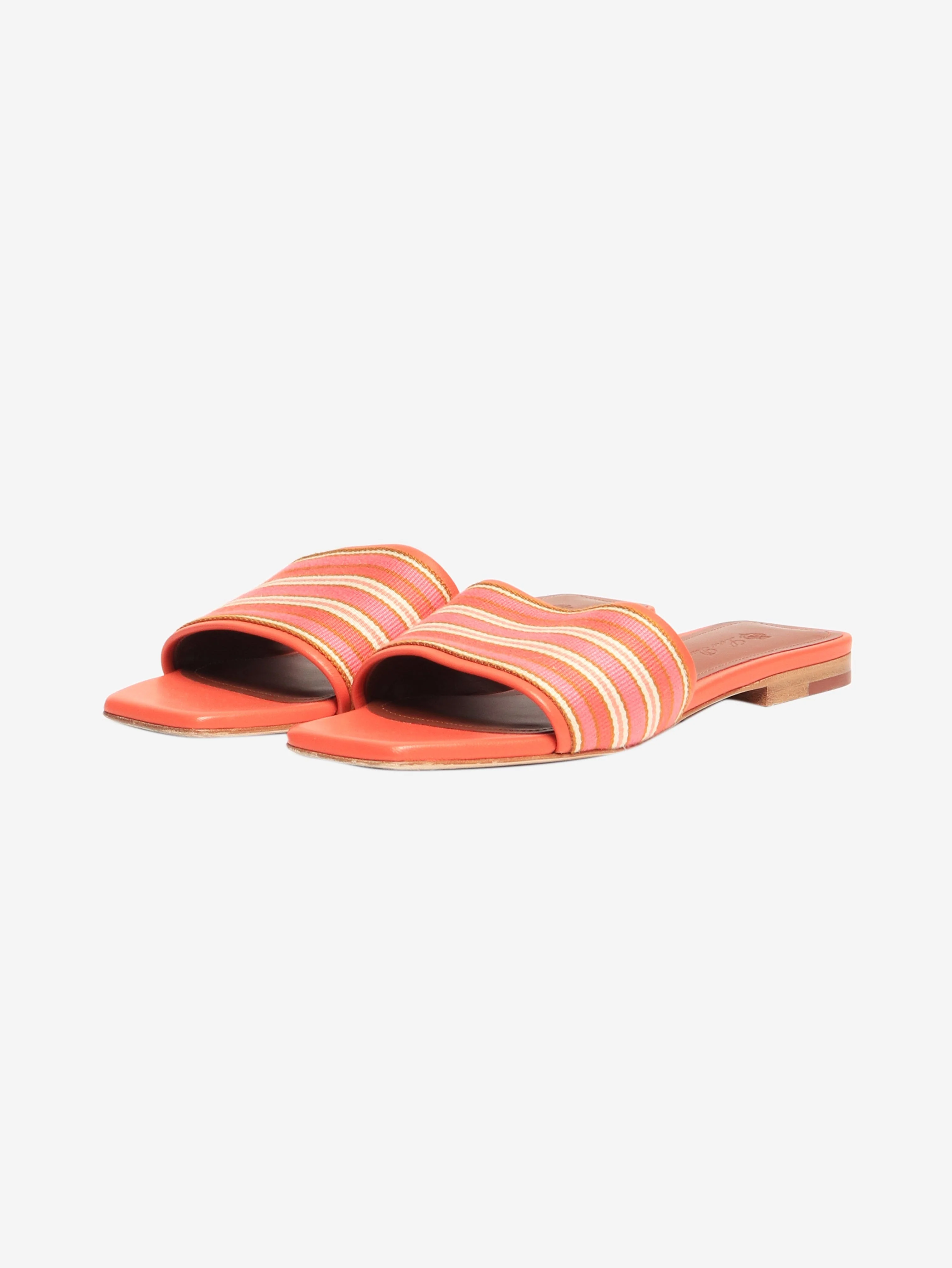 Orange leather square-toe sandals - size EU 37 - Image 2