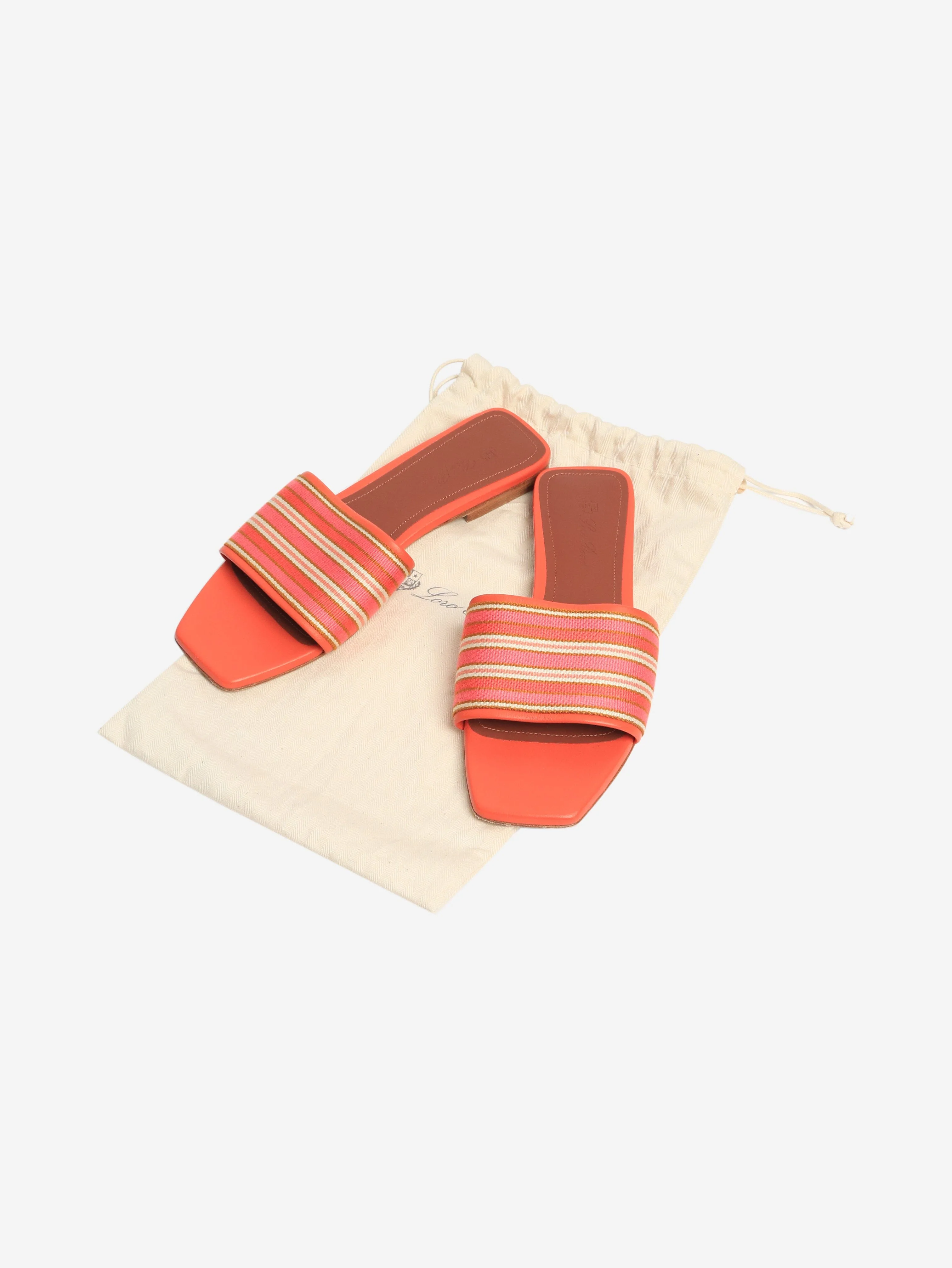Orange leather square-toe sandals - size EU 37 - Image 6