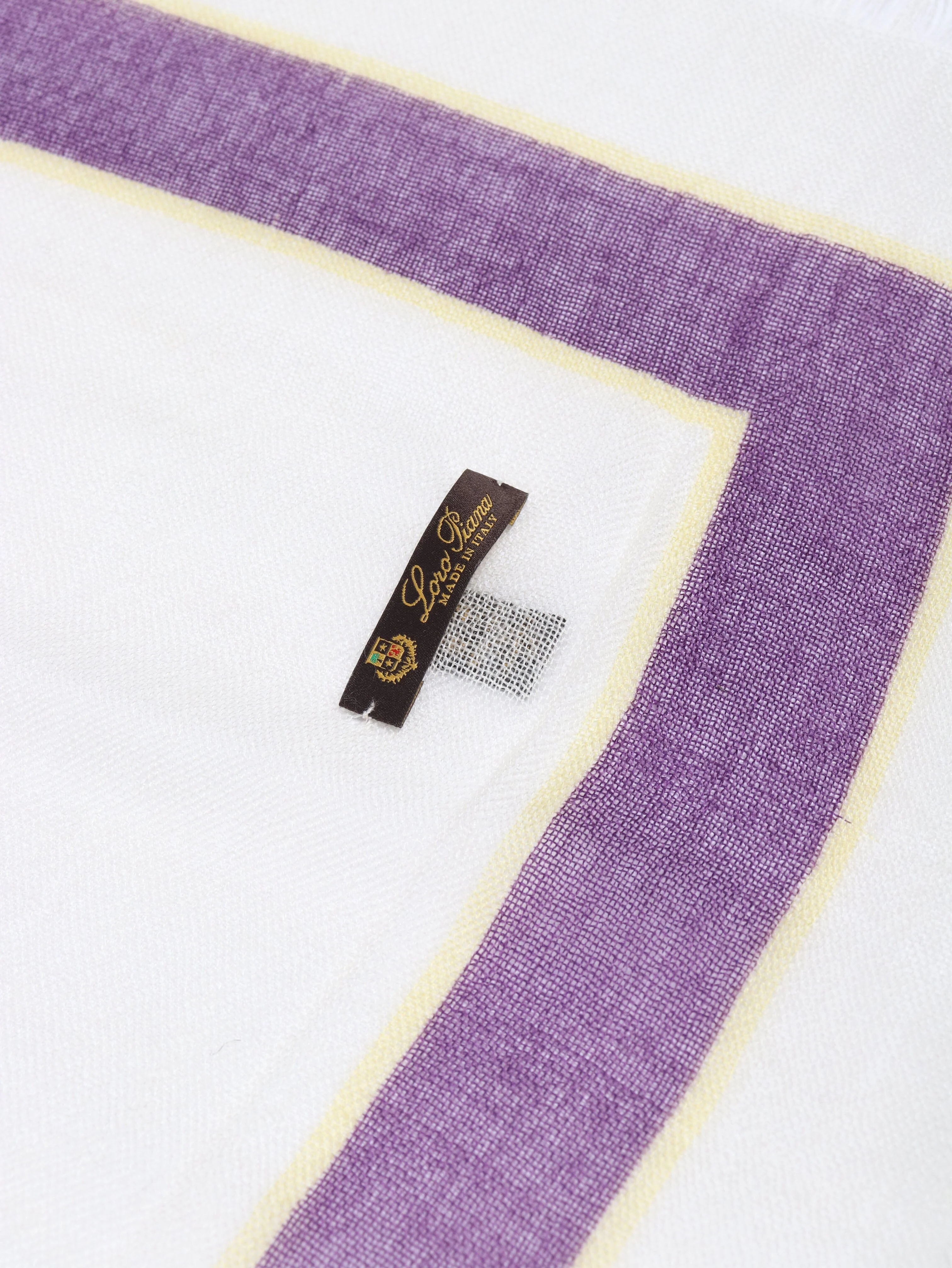 Purple fringed cashmere floral scarf - Image 2
