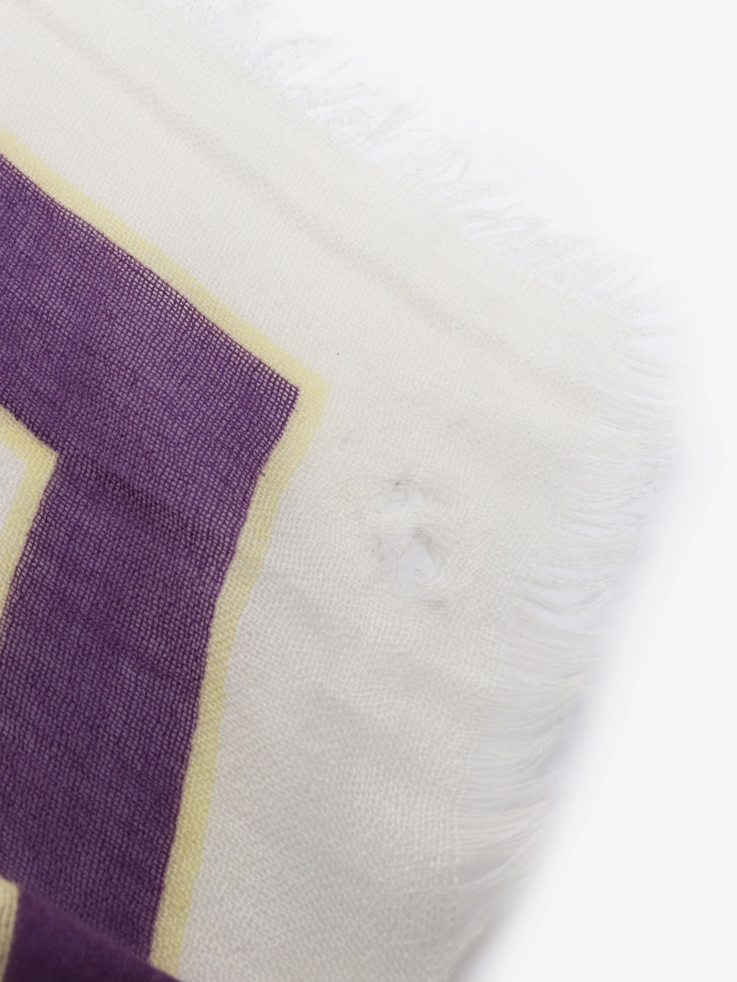 Purple fringed cashmere floral scarf - Image 6
